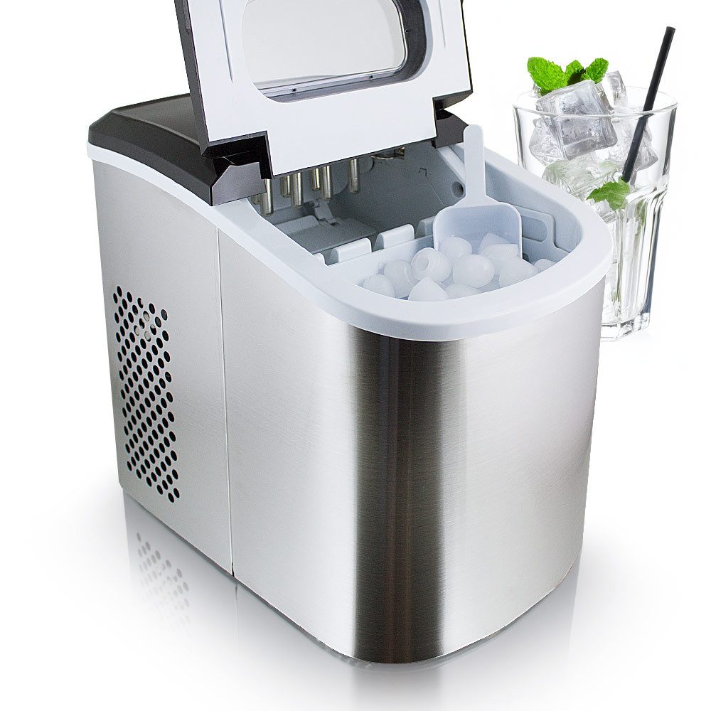 Bituxx Elektrischer Eiswürfelbereiter Eiswürfelmaschine Icemaker Edelstahl, MS-15768