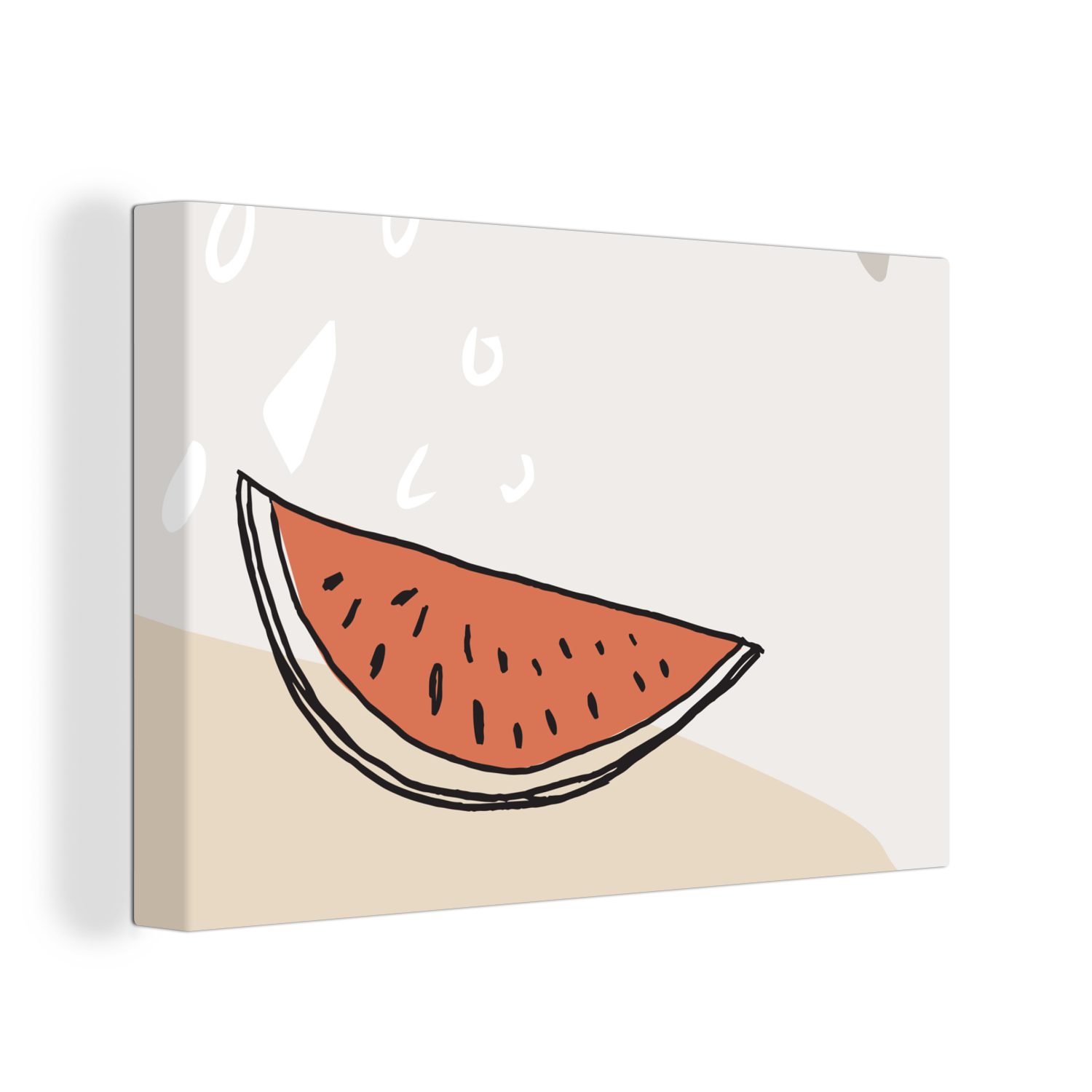 OneMillionCanvasses® Leinwandbild Sommer - Melone - Rot, (1 St), Wandbild Leinwandbilder, Aufhängefertig, Wanddeko, 30x20 cm