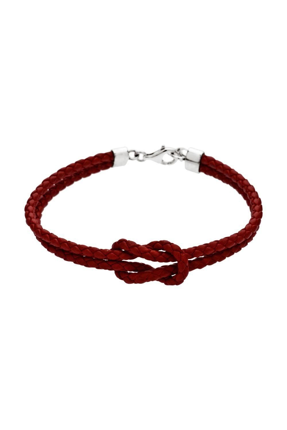 Marc O'Polo Armband Damen 925er Sterling-Silber Leder Braun 19,5cm BA9191130156