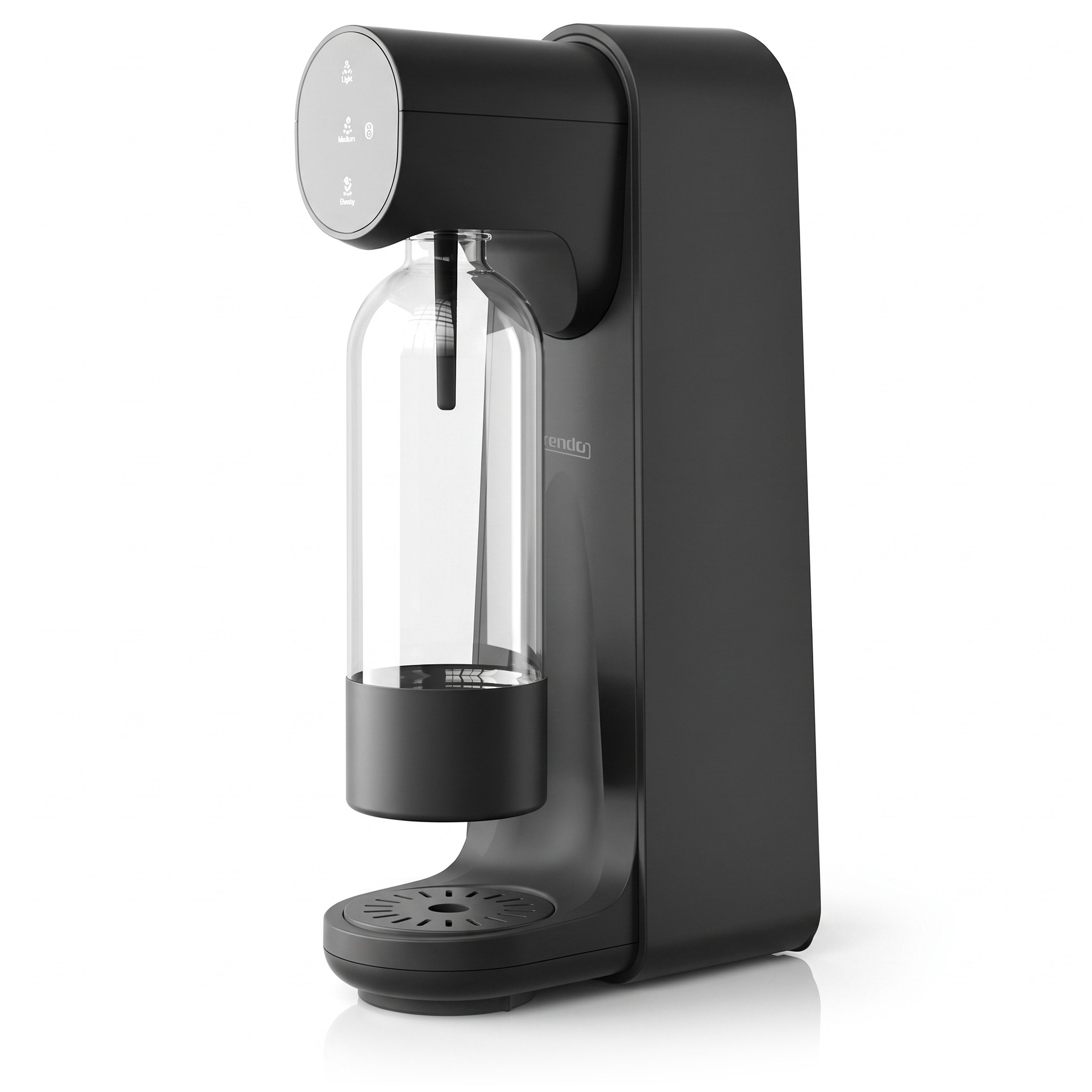 Arendo Wassersprudler Arendo Wassersprudler elektrisch, 3 Stufen, Touch, mit Flasche 1050 ml, (Set, 2-tlg., Wassersprudler mit PET-Flasche 1050 ml), Lebensmittelechte Düse, Tropfgitter, Lock-Taste, cool grey