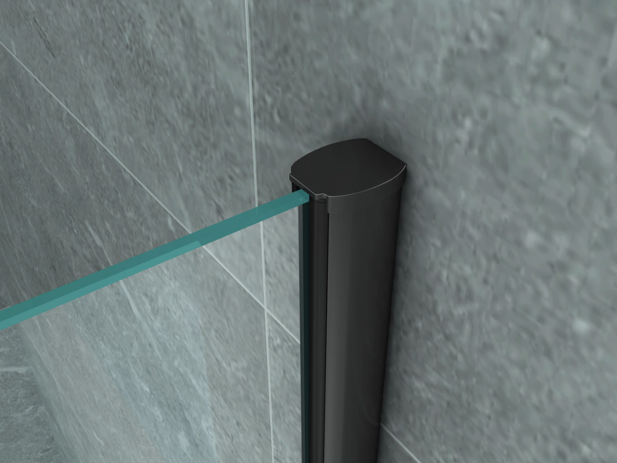 Aloni Eckdusche CR01B-9090, BxT: 90x90 cm, 1-tlg., Aloni Drehflügeltür + Seitenwand 6mm + matt schwarzes Profil