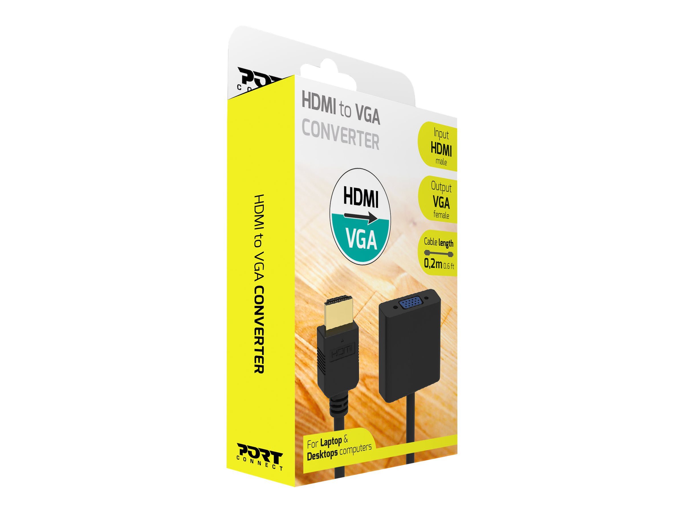 Port PORT CONVERTER HDMI TO VGA 20 CM HDMI-Kabel