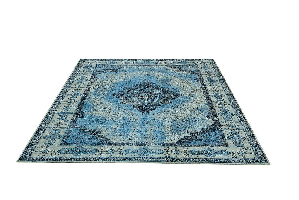Teppich · PURE 10 Muster orientalischer mm, UNIQUE Stil Höhe: riess-ambiente, geometrische blau, Wohnzimmer 240x160cm · rechteckig,