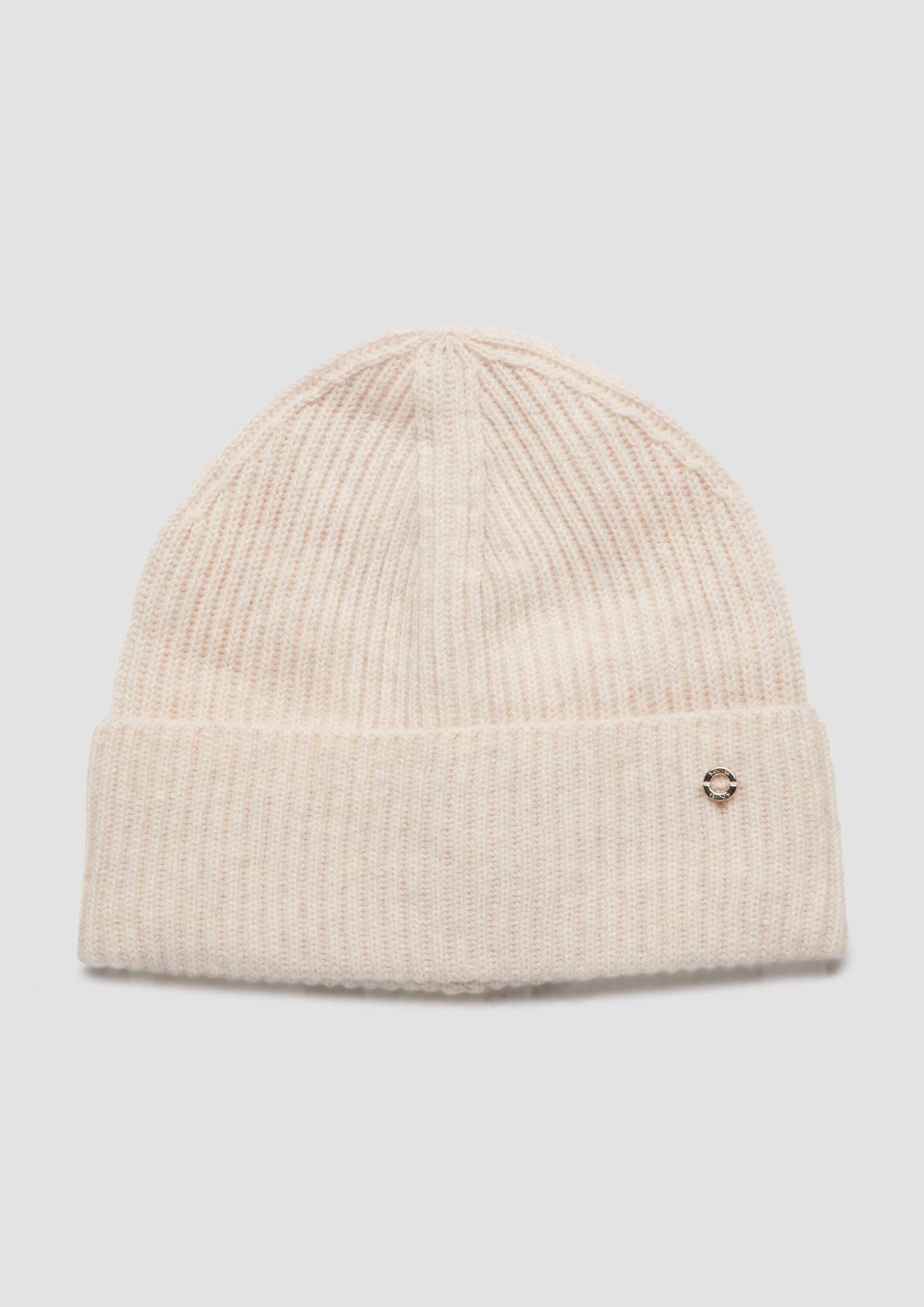 s.Oliver Strickmütze Mütze Beanie aus Wolle und Kaschmir mit dekorativer Ge günstig online kaufen