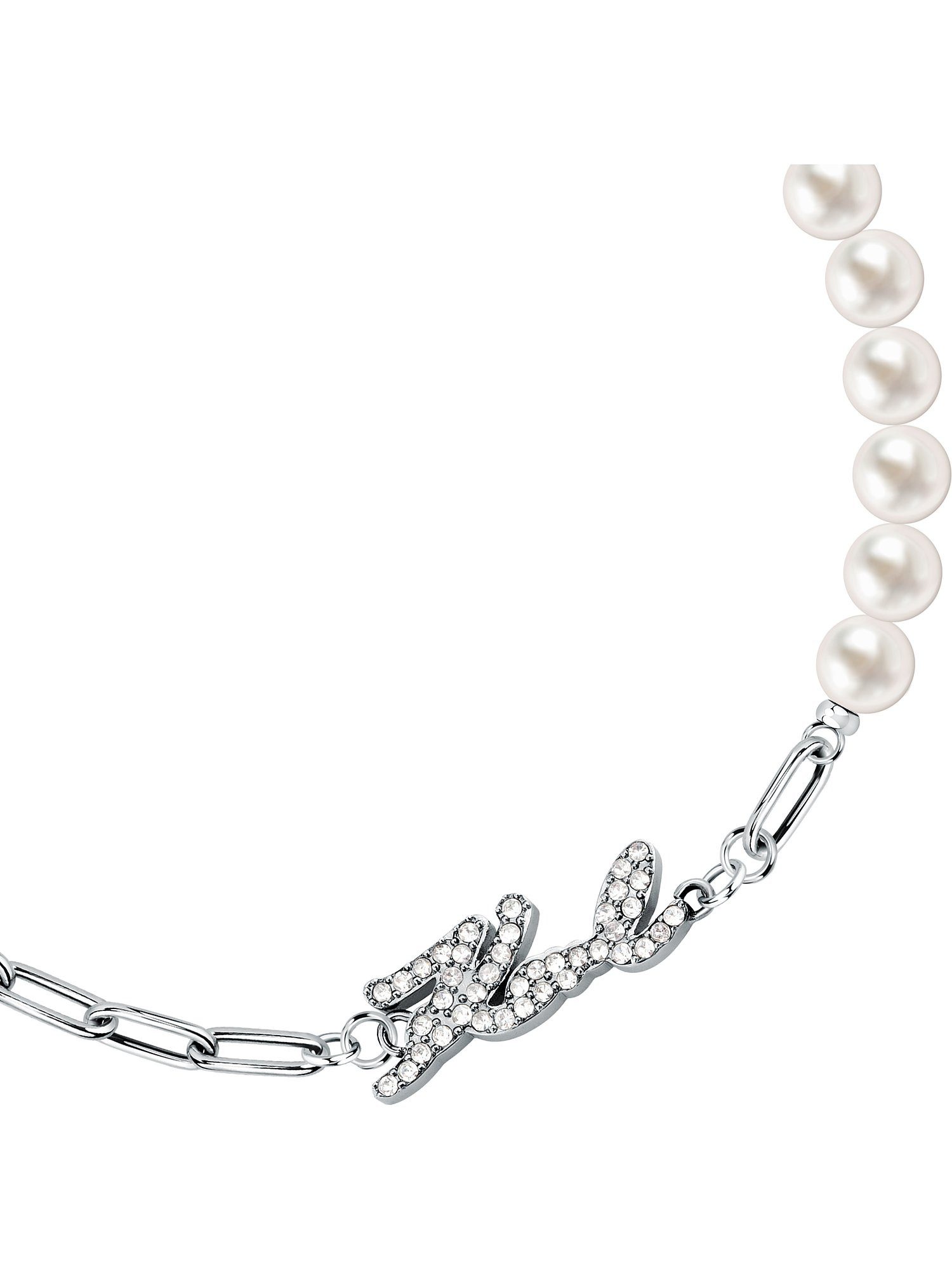KARL LAGERFELD Armband Karl Lagerfeld Damen-Armband Edelstahl Kunstperle, Pearl