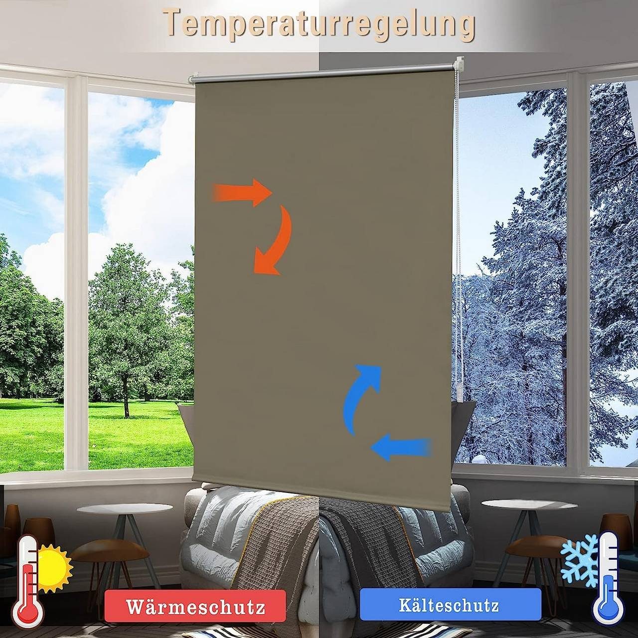 Verdunklungsrollo, Woltu, verdunkelnd, ohne Bohren easyfix