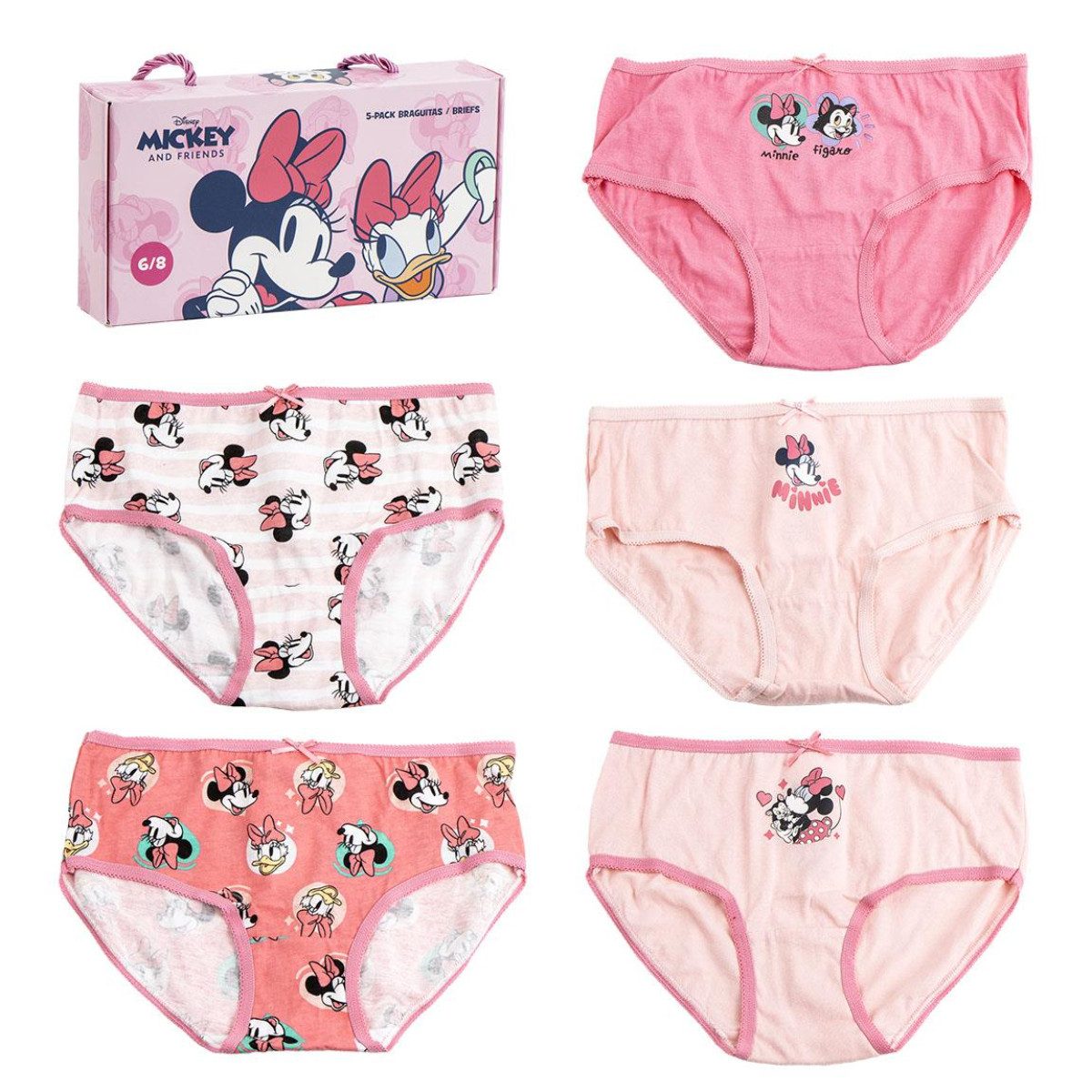Cerda Slip Disney Minnie Maus Unterhosen Kinder Mädchen 5er Set Baumwollslips (Packung, 5´er)