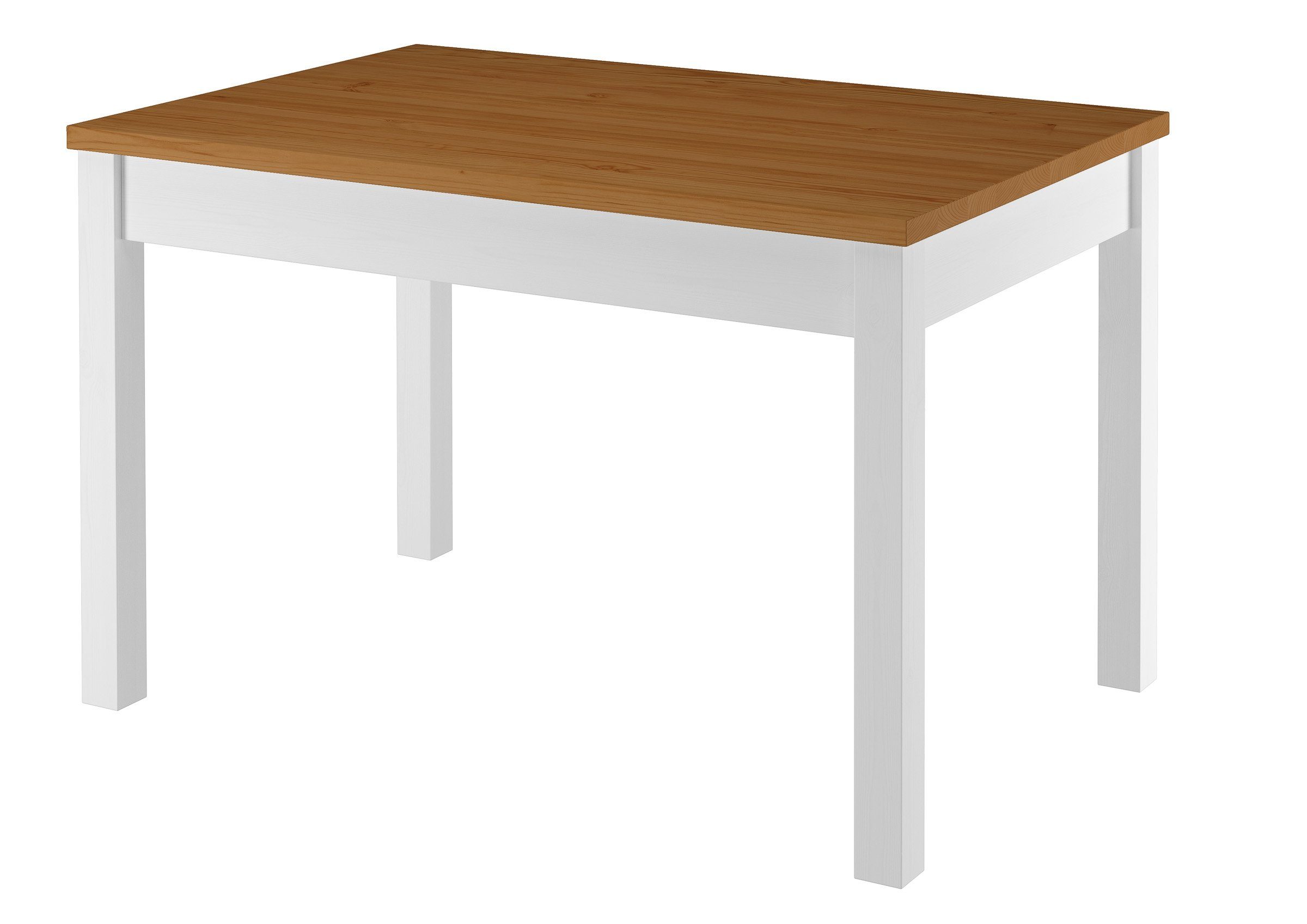 4 Kiefer Tisch Essgruppe Eicheton waschweiß und weiß ERST-HOLZ Stühlen