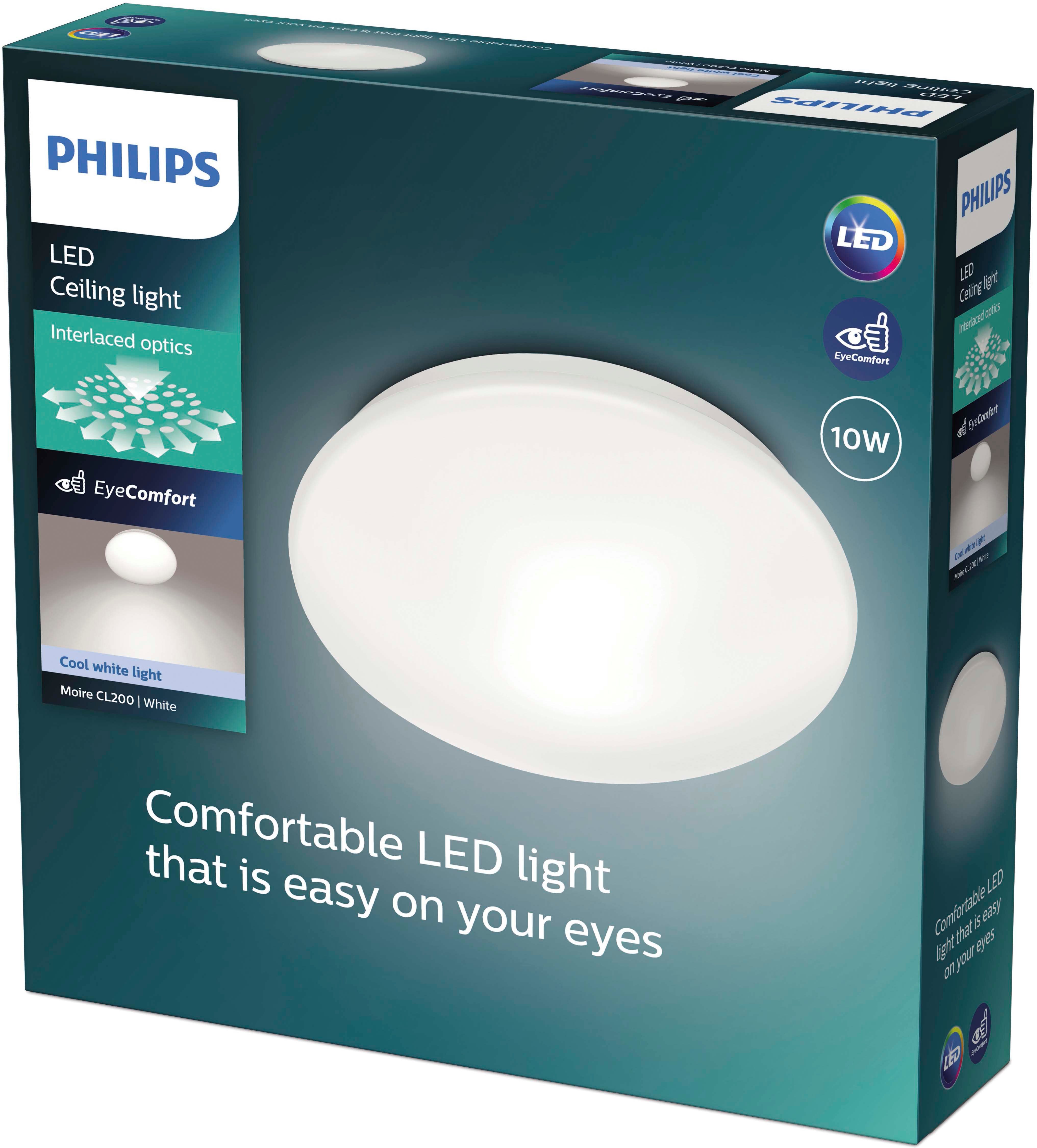 Philips LED Deckenleuchte Moire CL200 36W, 4000 Kelvin, 3800 Lumen, rund 49cm, weiss, LED fest integriert, Neutralweiß