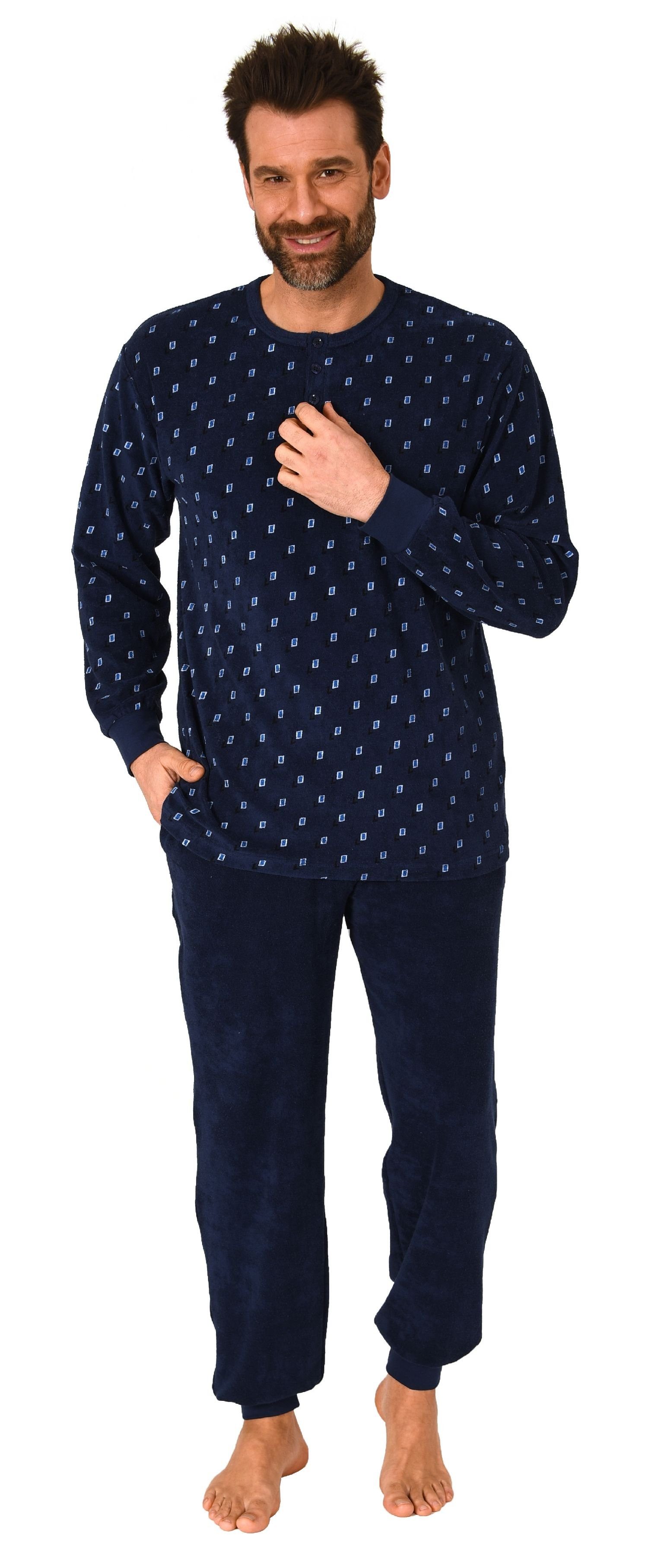 Normann Pyjama Herren Frottee Schlafanzug lang günstig online kaufen
