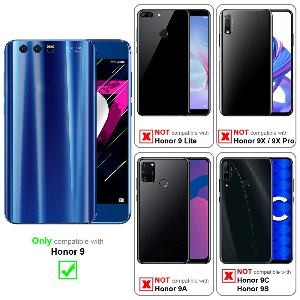 Cadorabo Handyhülle für Honor 9 Hülle Honor 9, Handy Schutzhülle - Hülle, Standfunktion, Kartenfach, Magnetverschluss