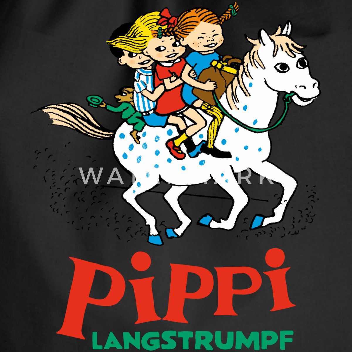 Spreadshirt Turnbeutel Pippi Langstrumpf Ausritt Mit Annika Und Tommy Turnbeutel (1-tlg)