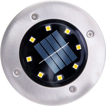 näve LED Gartenleuchte Kian, LED fest integriert, Warmweiß, 3er-Set LED Solar-Boden-Erdspieß,je incl. 8 LED´s; 4lm total 0,6W