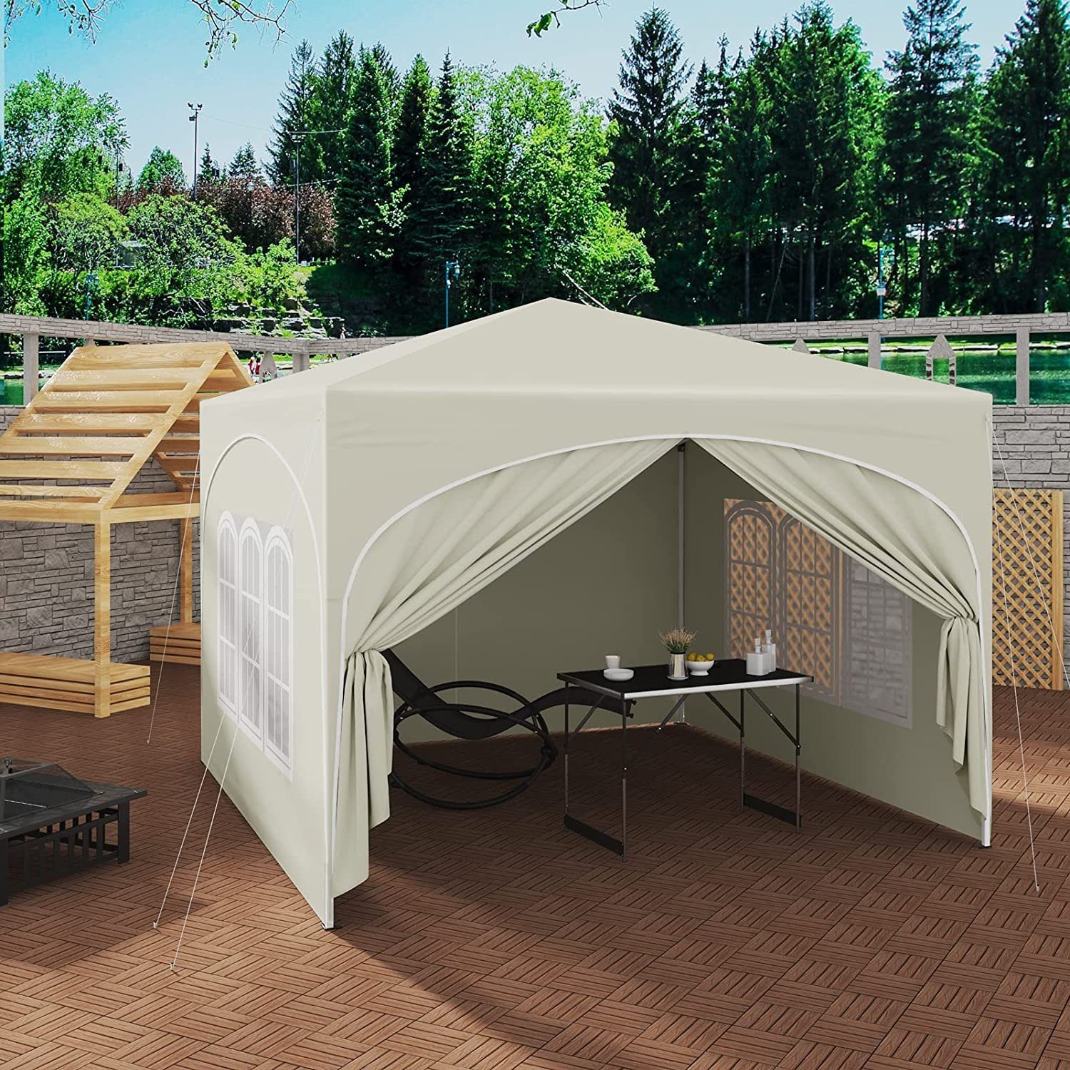 Woltu Faltpavillon, mit 4 Seitenteilen, 3x3 günstig online kaufen