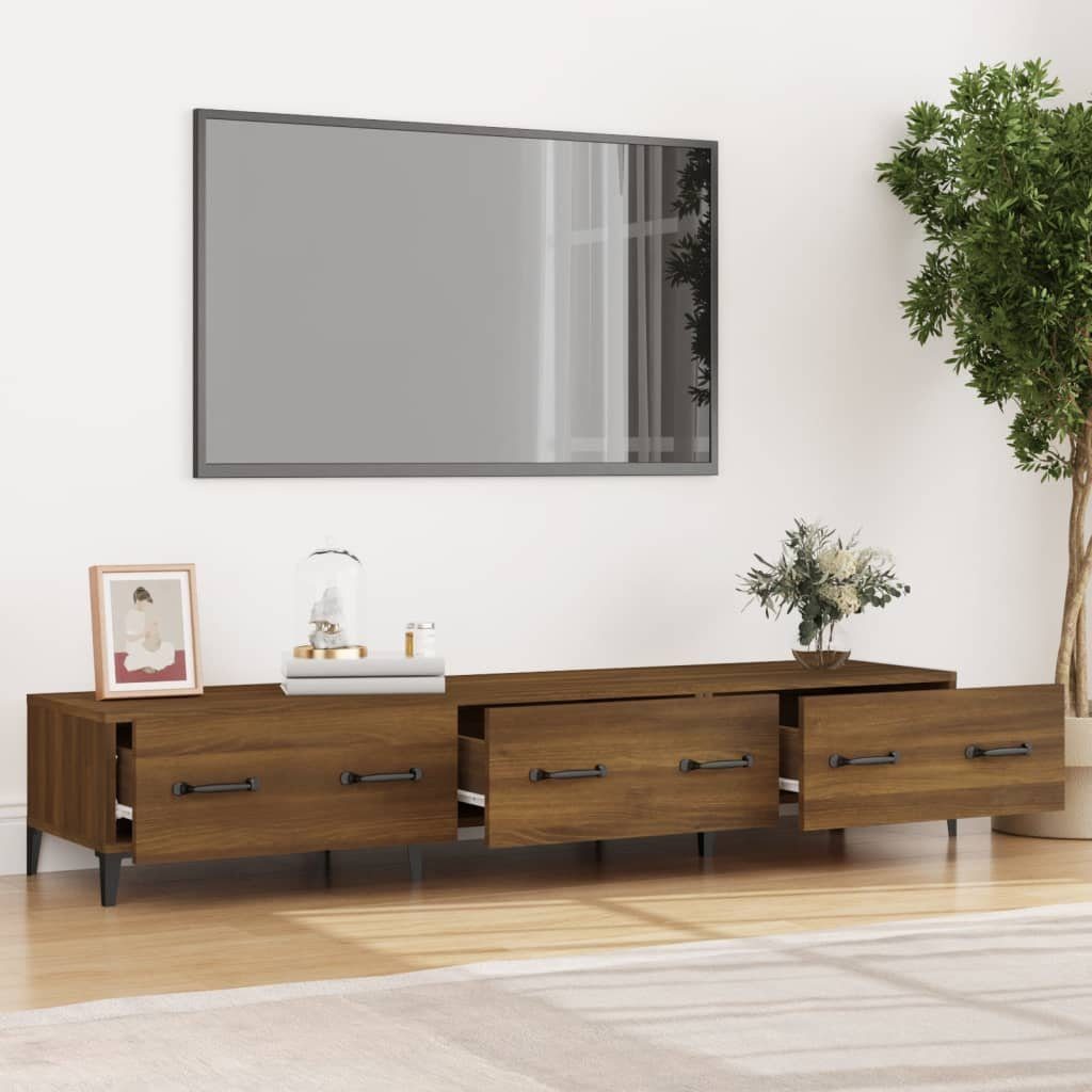 furnicato TV-Schrank Braun cm 150x34,5x30 Holzwerkstoff Eichen-Optik