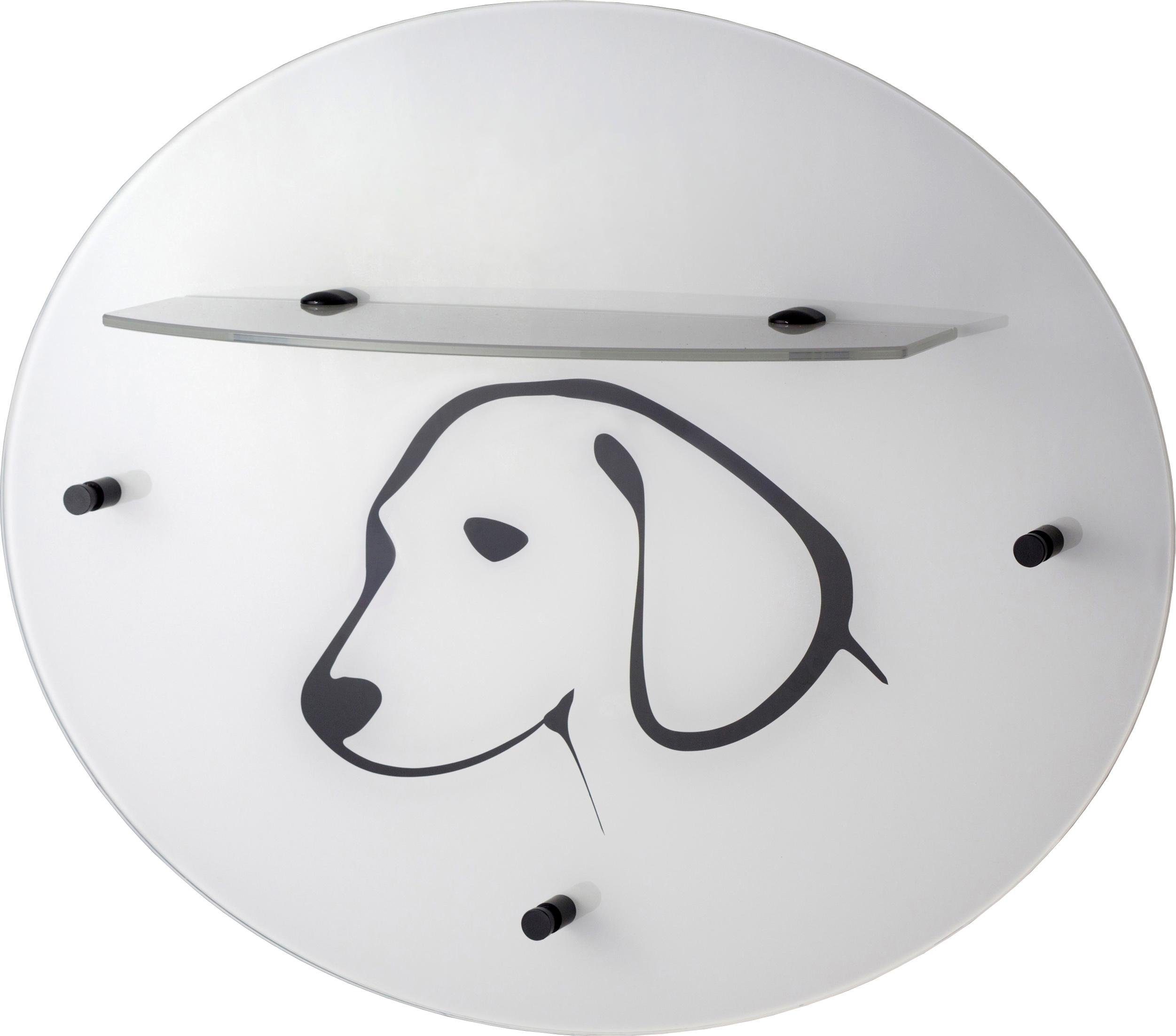 GGG MÖBEL Garderobenpaneel »Hund«, aus Glas mit Ablage online kaufen | OTTO