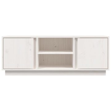 furnicato TV-Schrank Weiß 110x35x40,5 cm Massivholz Kiefer