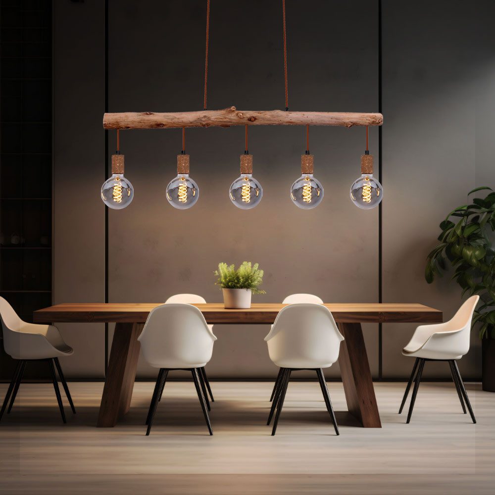 GLOBO LIGHTING Hängeleuchte, Leuchtmittel nicht inklusive, Vintage Stil Decken Pendel Lampe rostfarben Wohn Zimmer