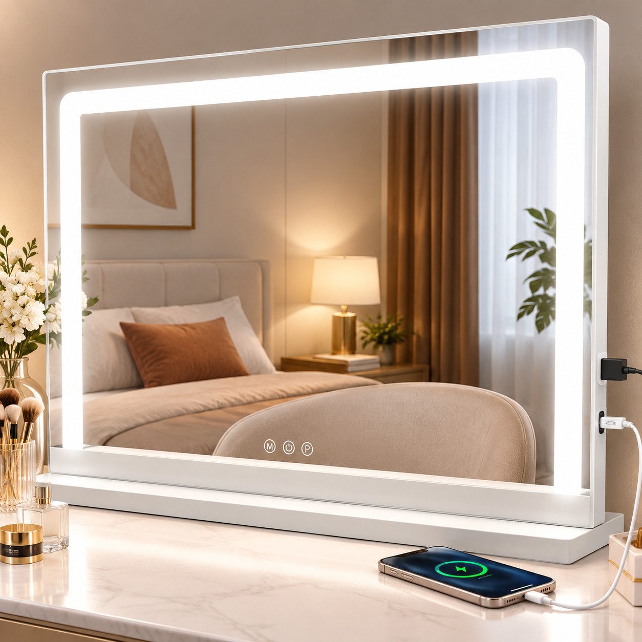 Ledklang Schminkspiegel Licht,58/70/80cm,LED Beleuchtung 3 Farbtemperaturen,Touch-Steuerung (1-St), Hollywood USB-Stromversorgung,dimmbarer für Frisierkommode