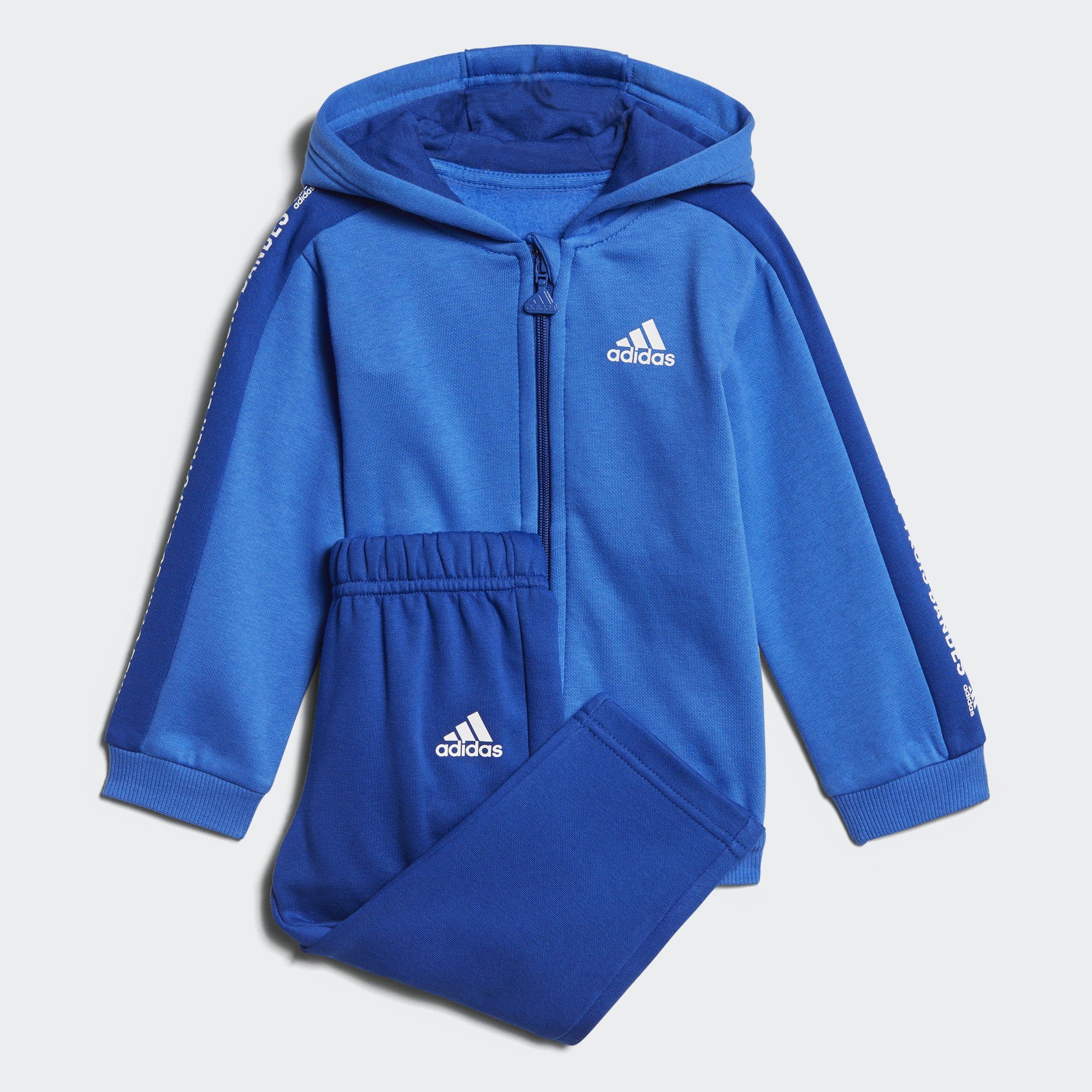 adidas Performance Trainingsanzug »Linear Hooded Fleece Jogginganzug« ADIDAS GR 68 Trainingsanzug Jogging Anzug Sportanzug Blau