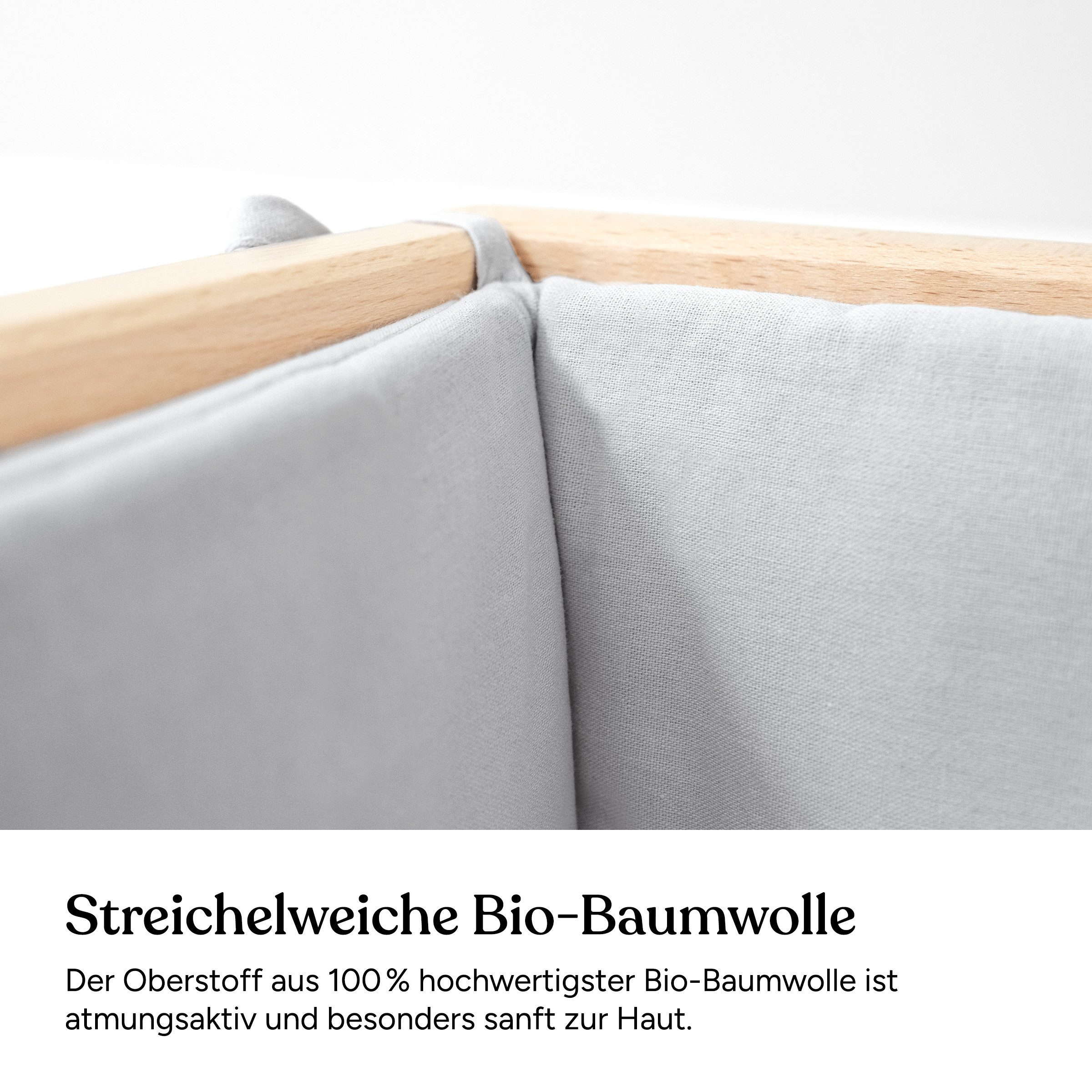Ehrenkind Bettumrandung Bettumrandung Babybett aus Bio-Baumwolle, (hochwertige Bio-Baumwolle und innen weich gepolstert, Babybett Umrandungen), Bettumrandung Ba – Bild 5 von 5