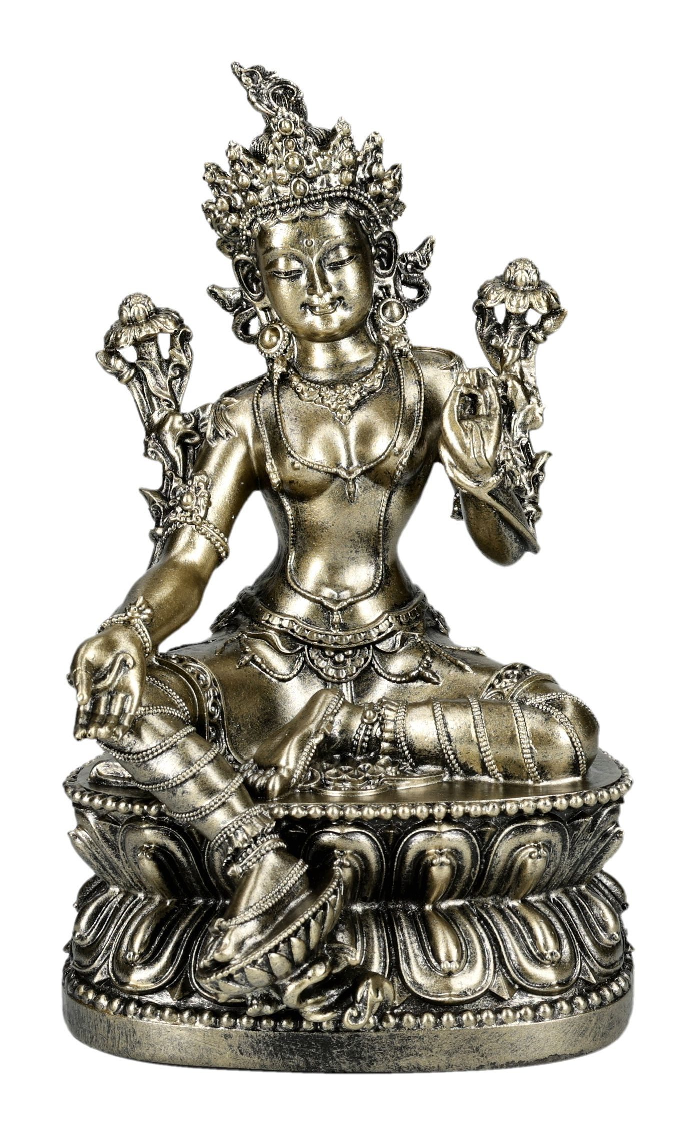 Figuren Shop GmbH Dekofigur Tara Statue – Grüne Göttin Figur Heilung Mitgefühl Buddhismus 20 cm