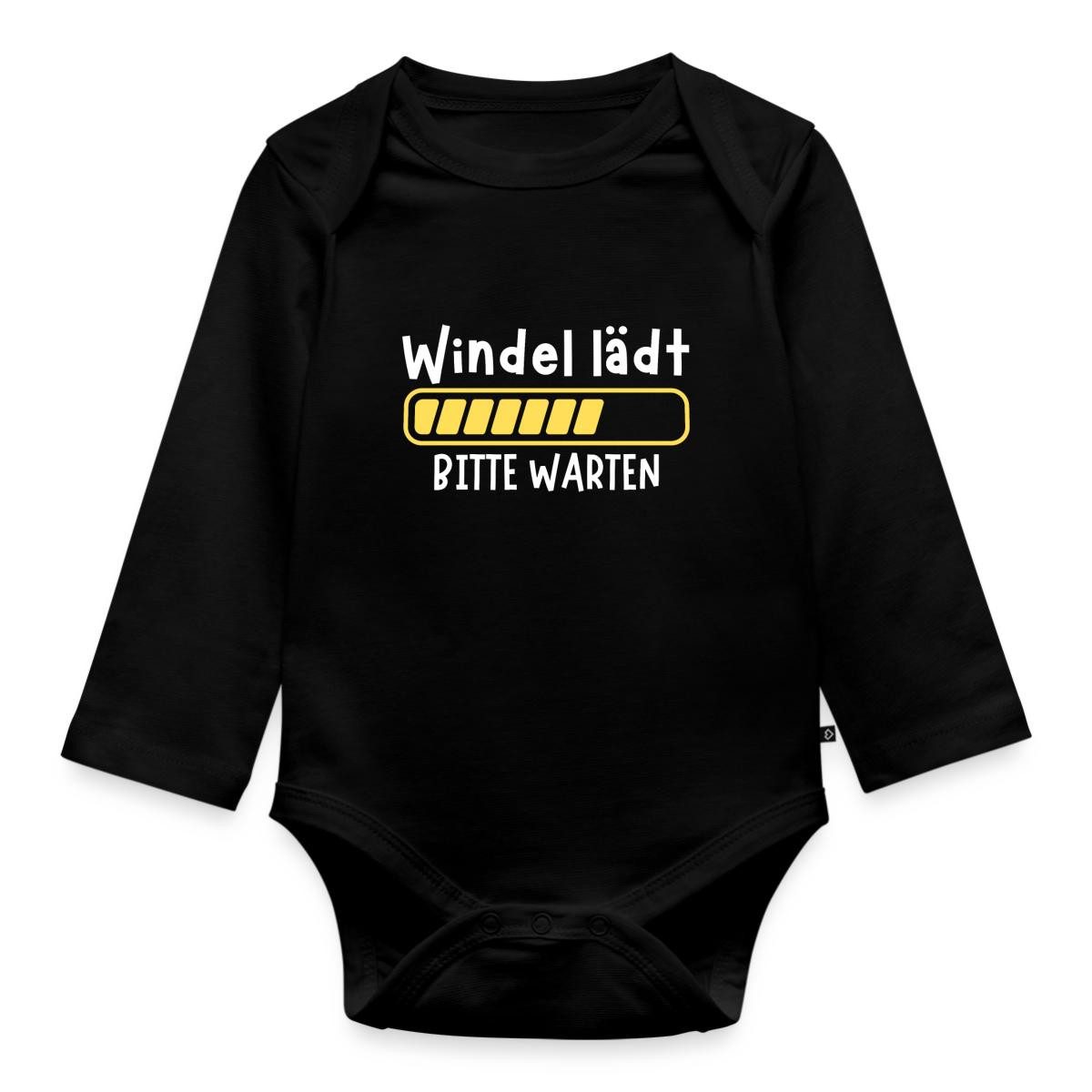 Spreadshirt Langarmbody Windel Lädt Bitte Warten Humor Tages Baby Body Langarm (1-tlg)