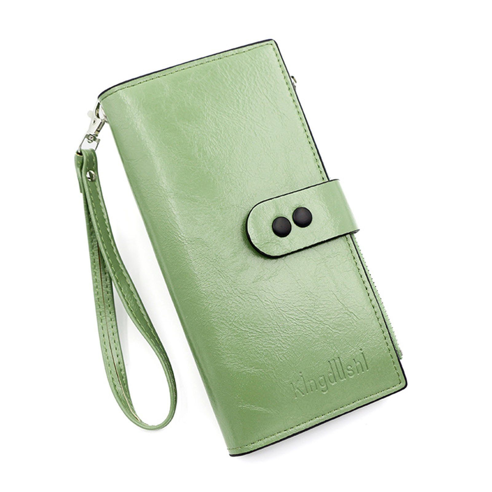 Blusmart Geldbörse Damen-Clutch In Reiner Farbe, Lange Clutch, Geldbörse, Handtasche, Unterarmtasche r8243 green