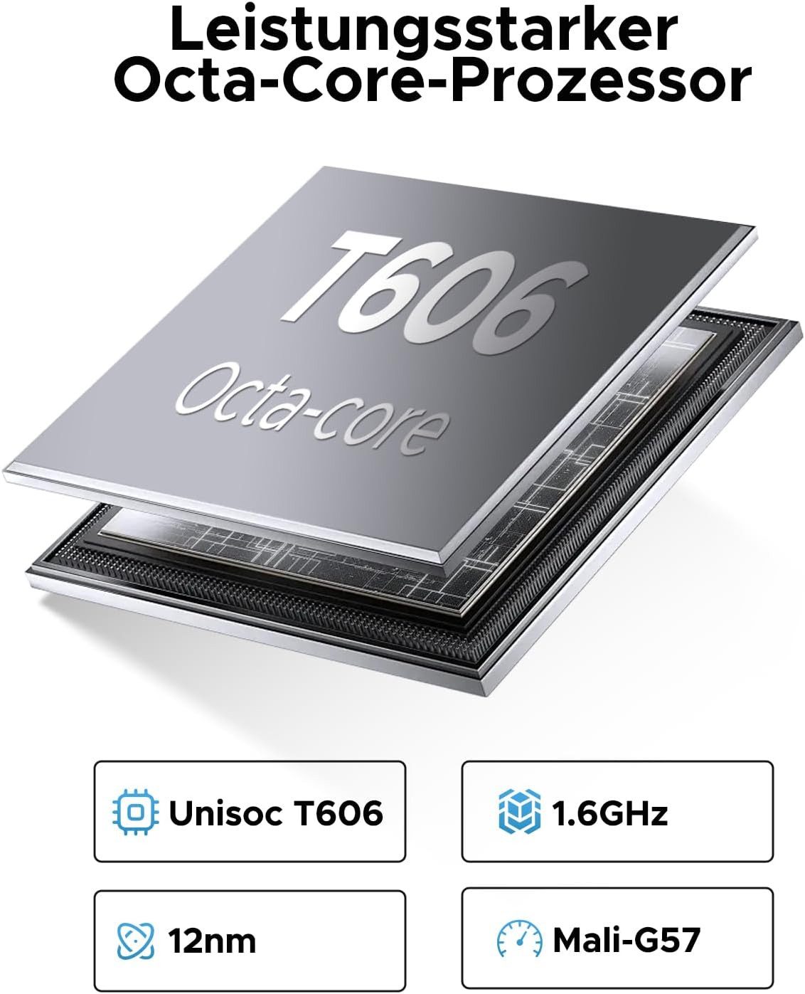 Zevelora 4 GB RAM 8580 mAh WiFi, GPS, BT 5.0, OTG Tablet (11", 128 GB, Android 15, Leistungsstarkes Gerät mit großem Display und umfangreichem Zubehör)