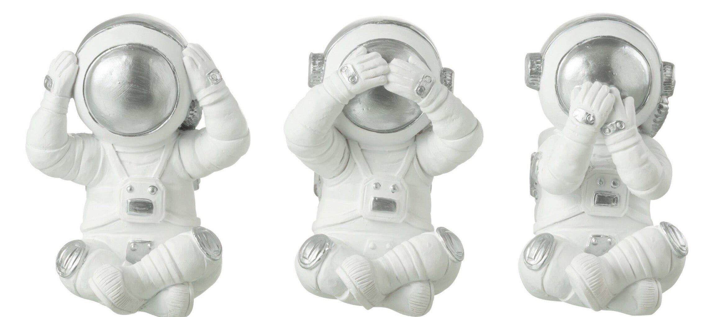 GILDE Dekoobjekt Figuren Nichts Nichts 3er Sehen Hören Set Nichts Astronaut Sagen