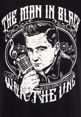 KingKerosin T-Shirt The Man In Black mit Hot Rod Print