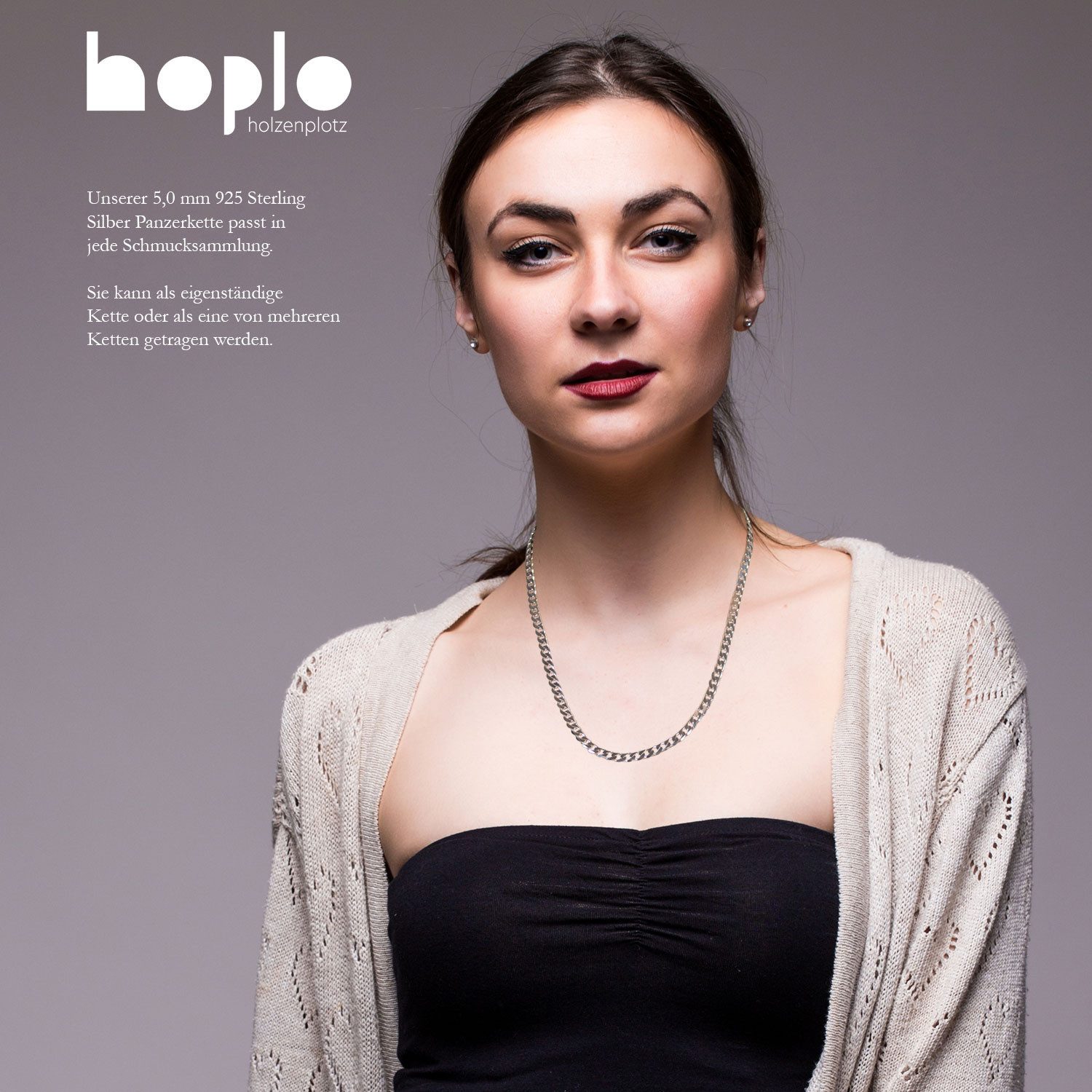 HOPLO Panzerkette Silberkette Panzerkette Länge 45cm - Breite 5,0mm - 925 S günstig online kaufen
