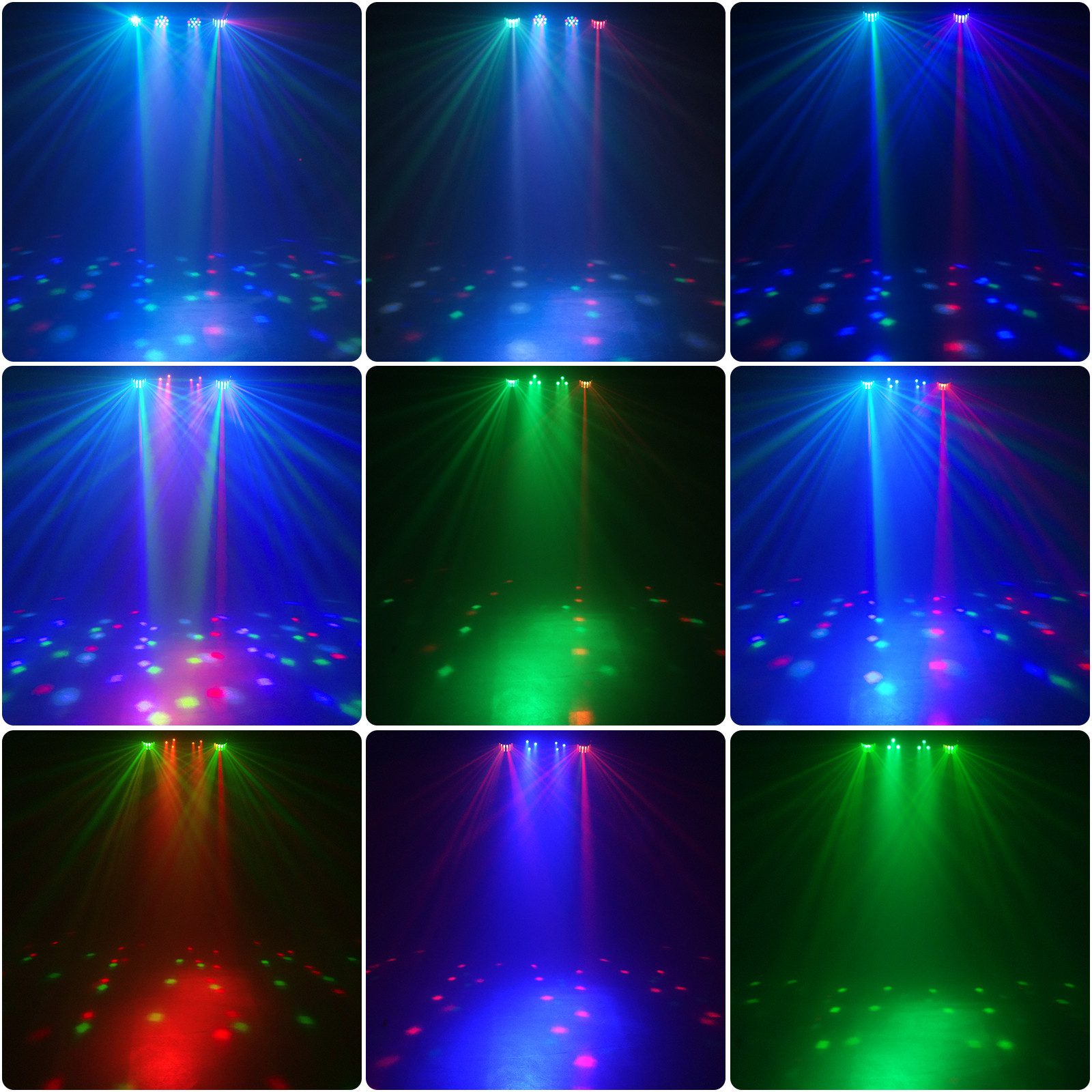 ZonQoonz Discolicht 60W LED-Lichtshow-Set mit Halterung und Tragetasche für DJs Hochzeiten