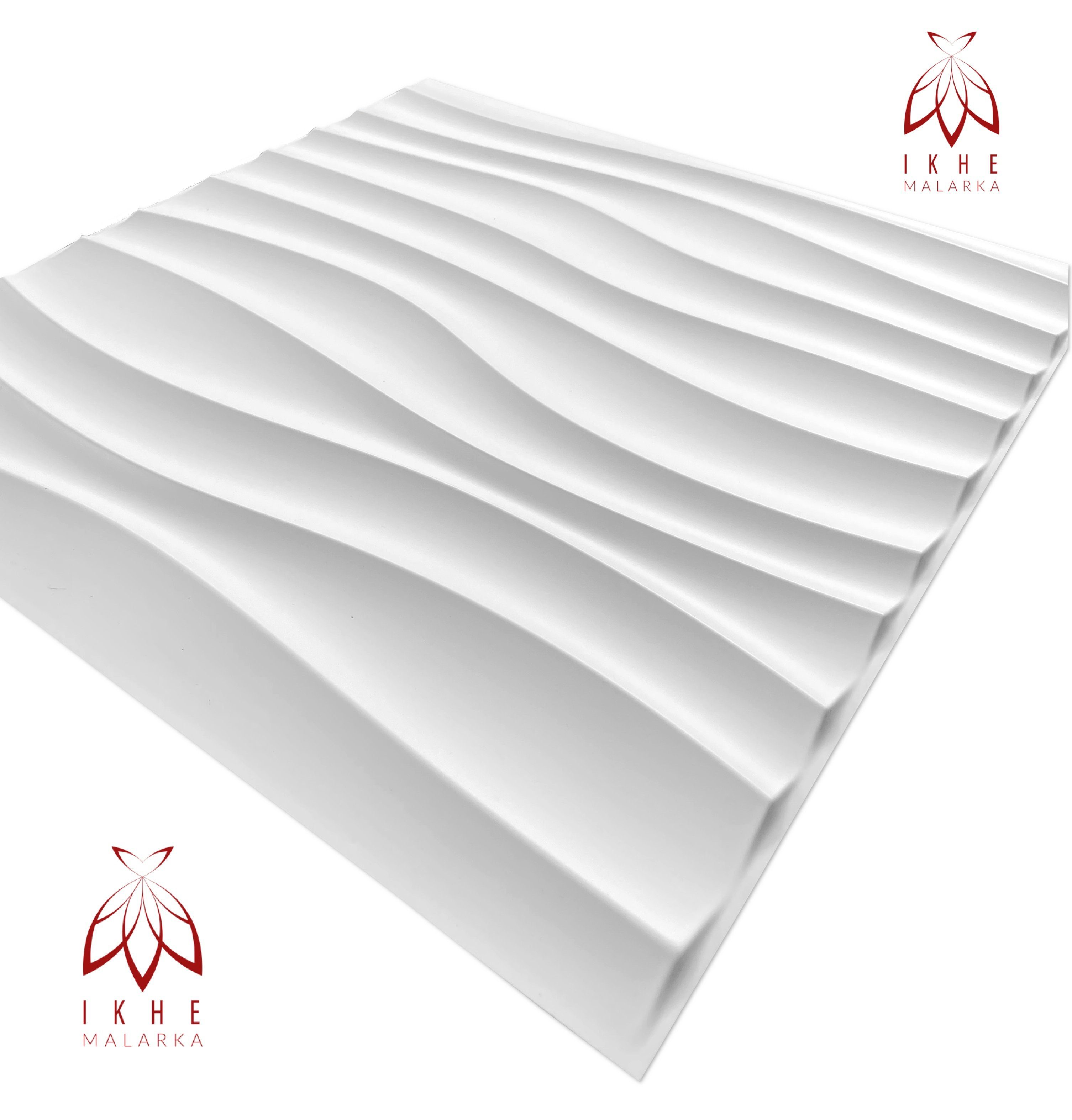 IKHEMalarka 3D Wandpaneel 3D Paneele PVC Kunststoffpaneele, BxL: 50,00x50,00 cm, 0,25 qm, (1 Stück, 3D Wandpaneele Deckenpaneele) hochwertige & harte PVC 3D Platten Wand & Decke