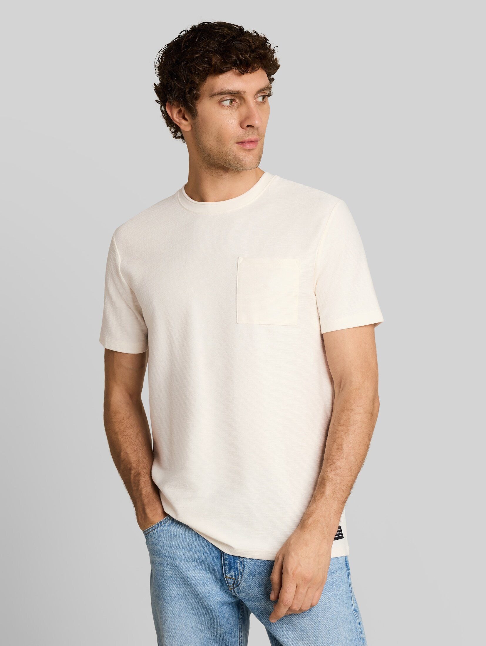 TOM TAILOR Denim T-Shirt T-Shirt (im Einserpack) T-Shirt mit Brusttasche