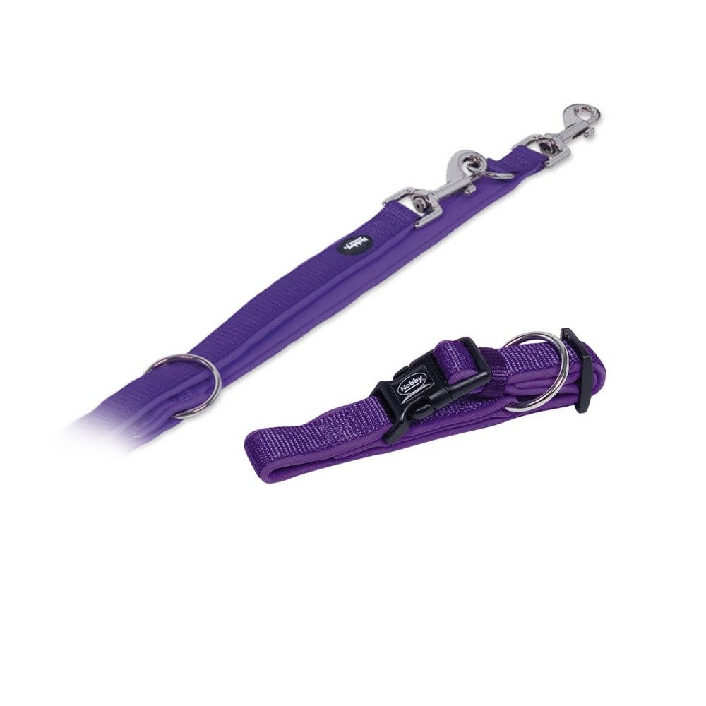 Nobby Leine Hundehalsband und Leine Set "Classic Preno", lila, XS-S