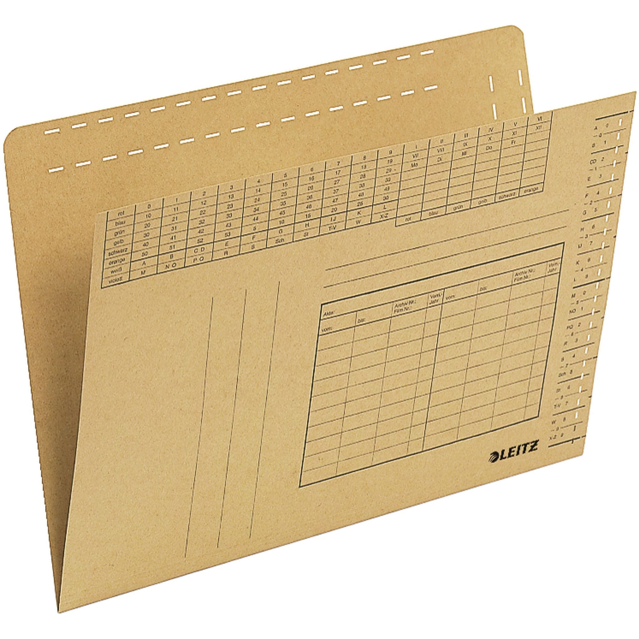 LEITZ Hängeordner Einstellmappe, A4 quer, 250g/qm, Natronkarton, Organisationsdruck