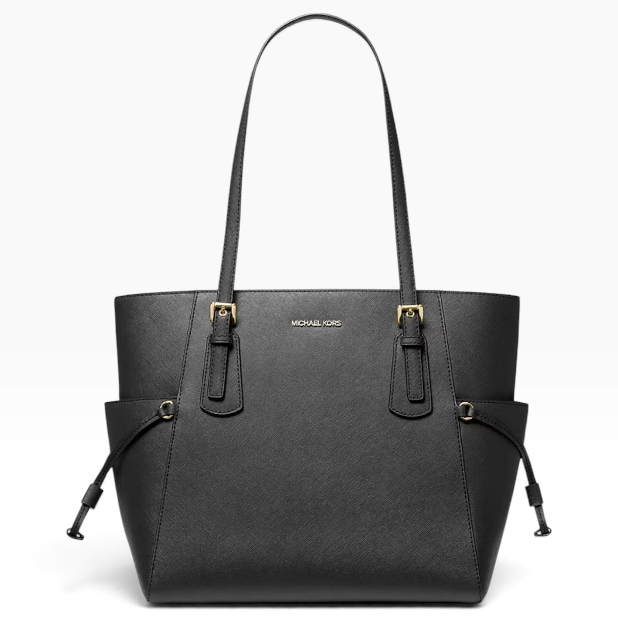 MICHAEL KORS Handtasche Michael Kors Handtasche Voyager Large Saffiano Leder Schwarz, Henkelfall ca. 21,6 cm