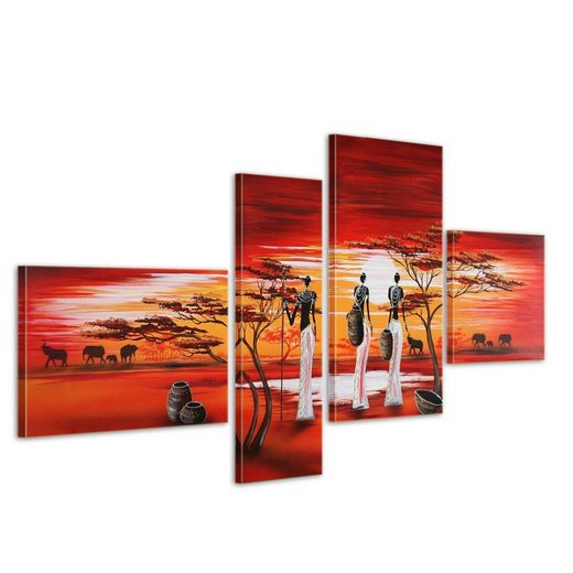 Bilderdepot24 Wandbild, Afrika M14 Leinwandbild 4 teilig