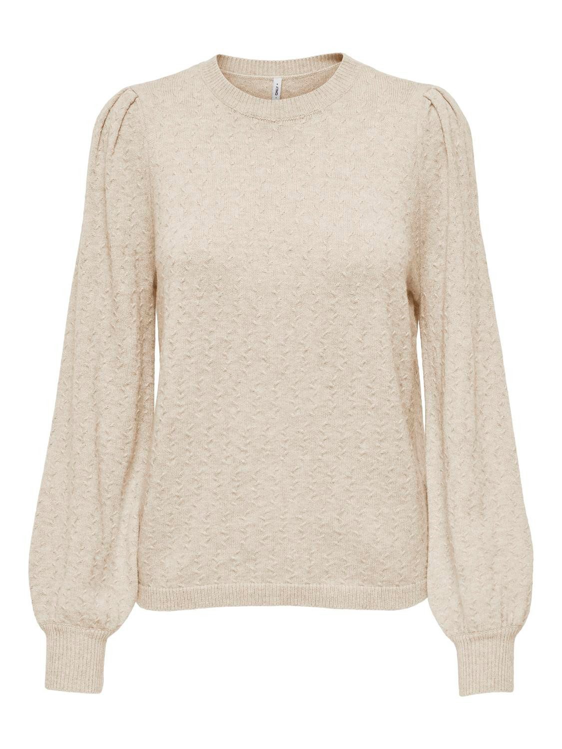ONLY Rundhalspullover ONLKATIA LS STRUCTURE PUFF O-NECK CC KNT