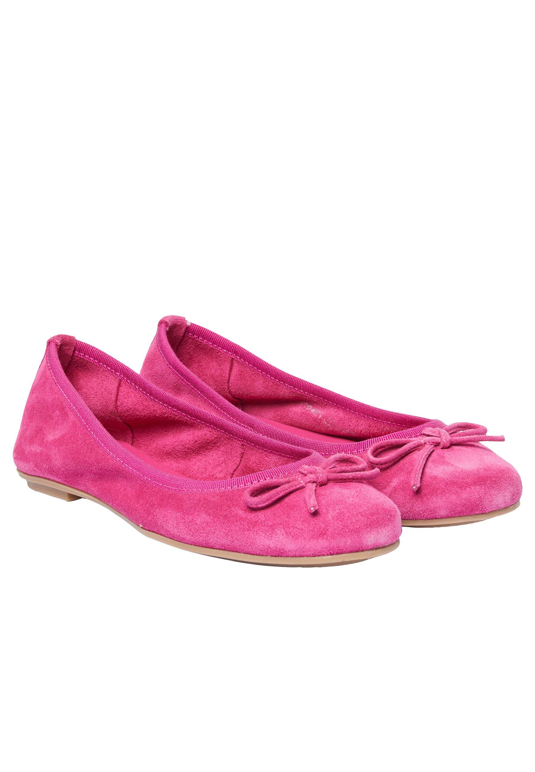 mia&jo Ballerina Velourleder Mit Schleifenapplikation Ballerina