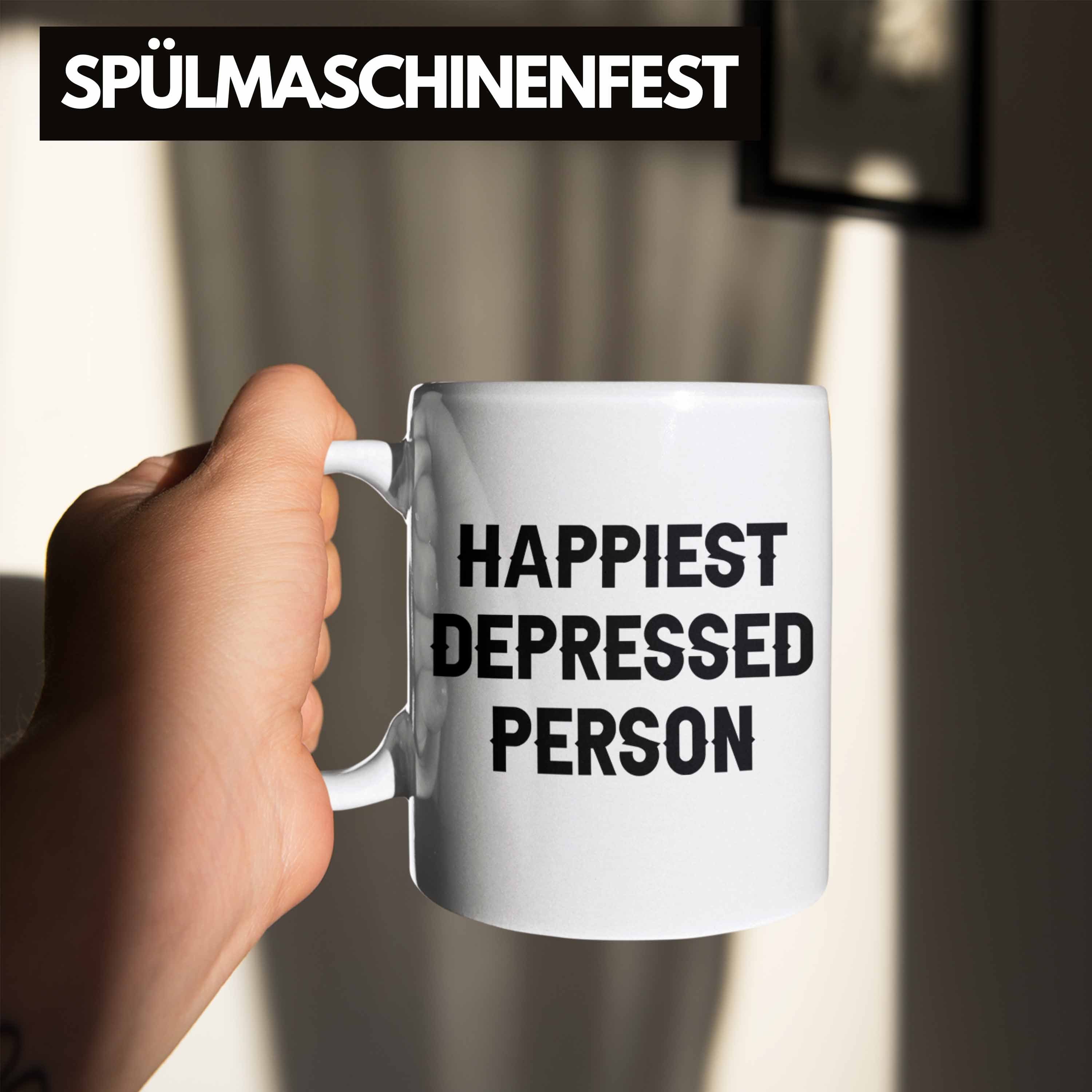 Depressed Trendation Person Depressionen Health Geschenk Tasse Weiss Mental Tasse Happiest