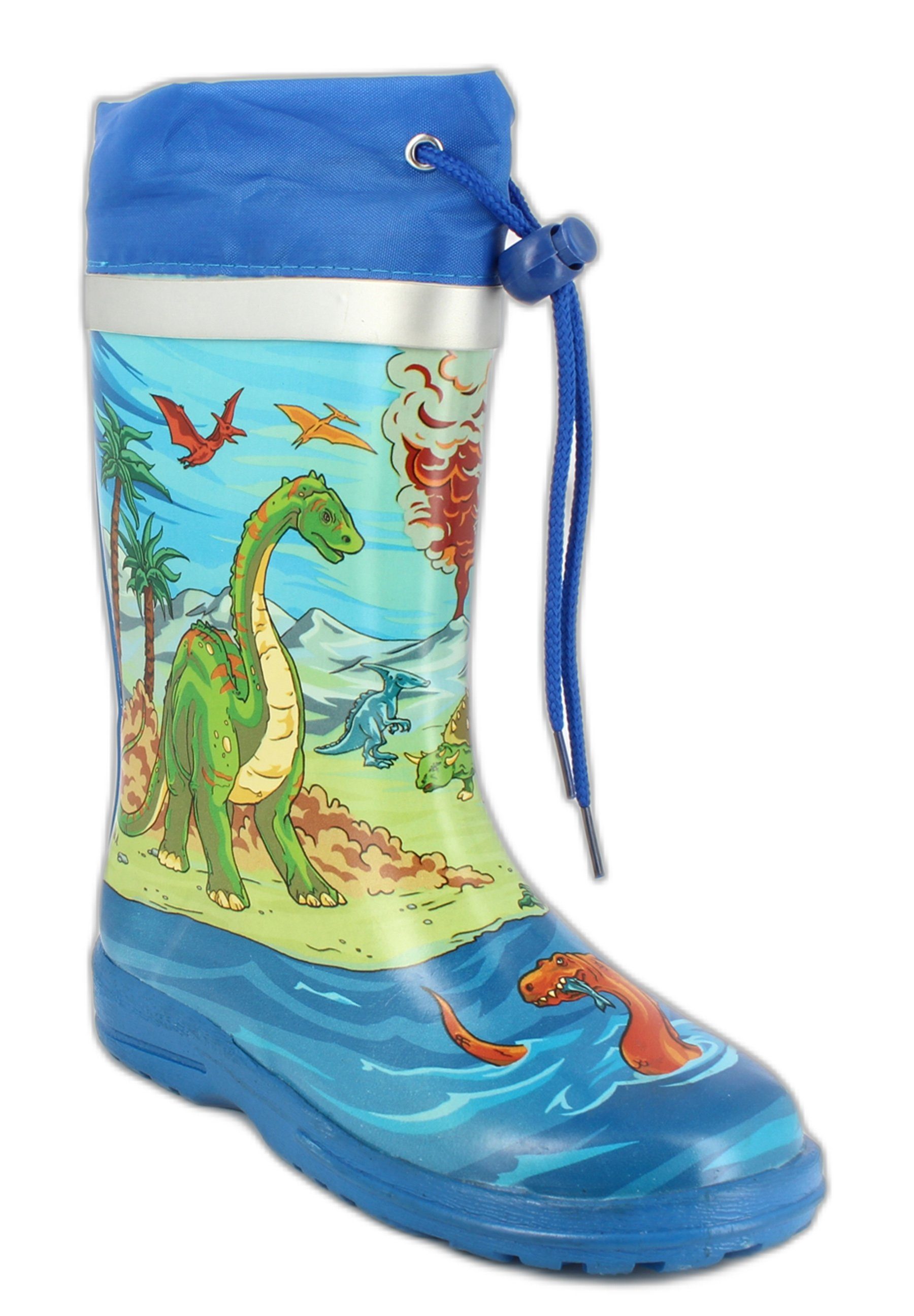 Beck Gummistiefel Dinos Gummistiefel (wasserdichter, schmaler Stiefel, für trockene Füße bei Regen und Matschwetter) herausnehmbare Innensohle, weicher flexible – Bild 4 von 5