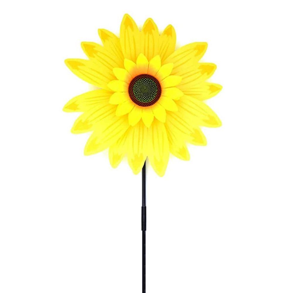 Jormftte Deko-Windrad Windmühle Blume,dekorative Sonnenblume, Die Farbe ist  frisch und fällt nicht leicht ab und ist