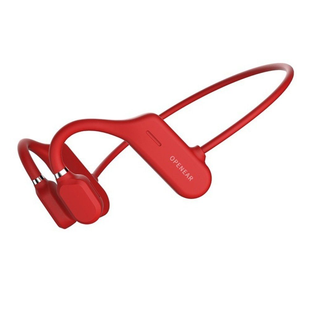 GelldG Knochenleitungs-Kopfhörer IPX6 wasserdicht Bluetooth-Kopfhörer Rot