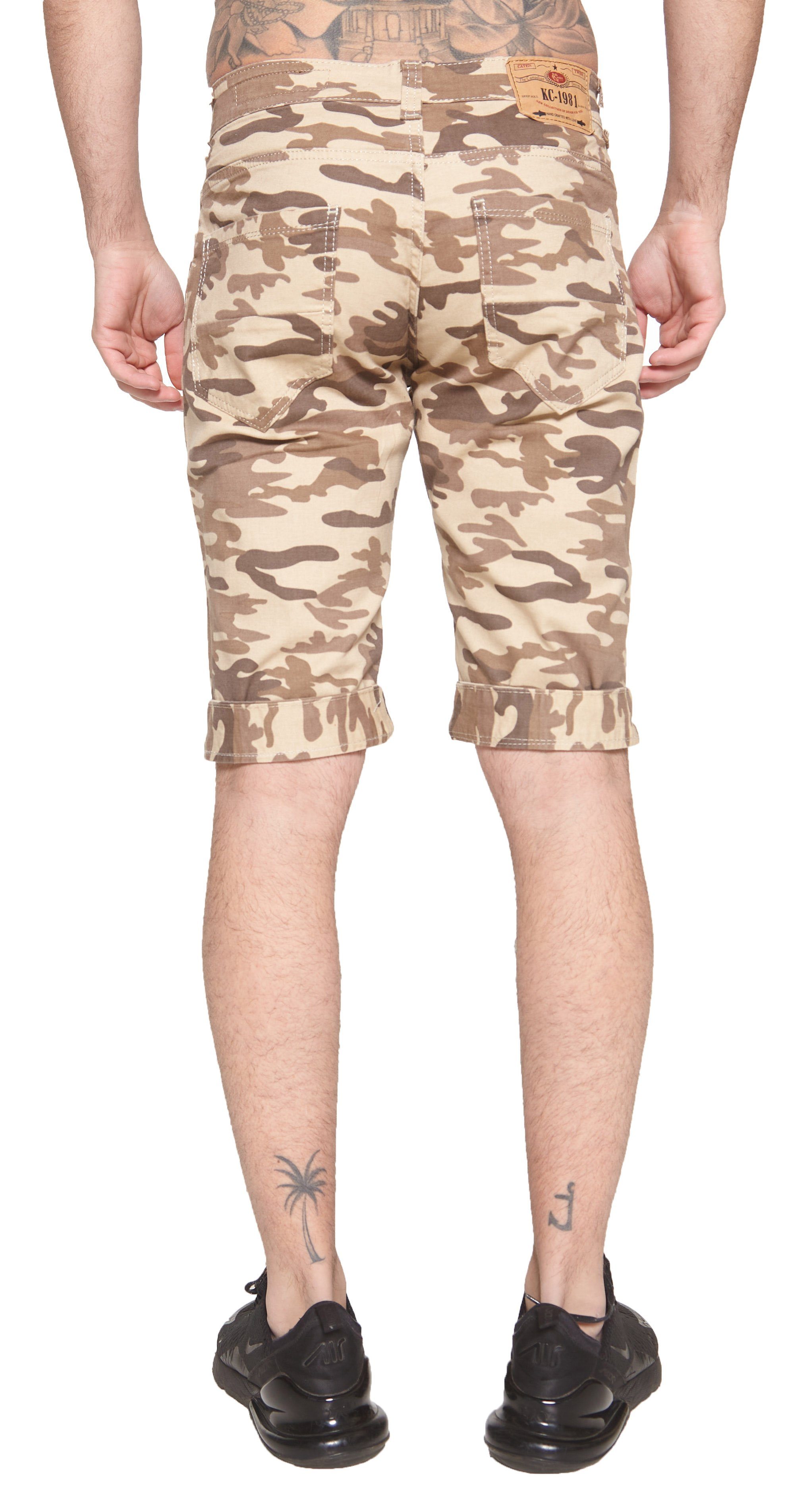 Shorts Bermudas Mixed Kayna 1-tlg., Sweatpants, Color Kurze Camouflage Männer Jeans Hose Freizeit John im Design) modischem Herren Hose Casual Fitness (Kurze Bermudas