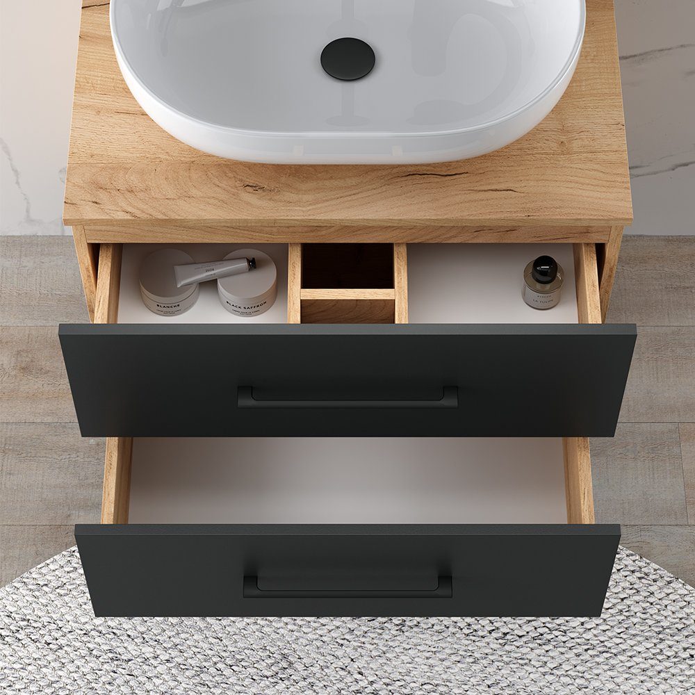 Planetmöbel Waschtisch-Set LUX, (Waschbeckenunterschrank, Waschbecken)