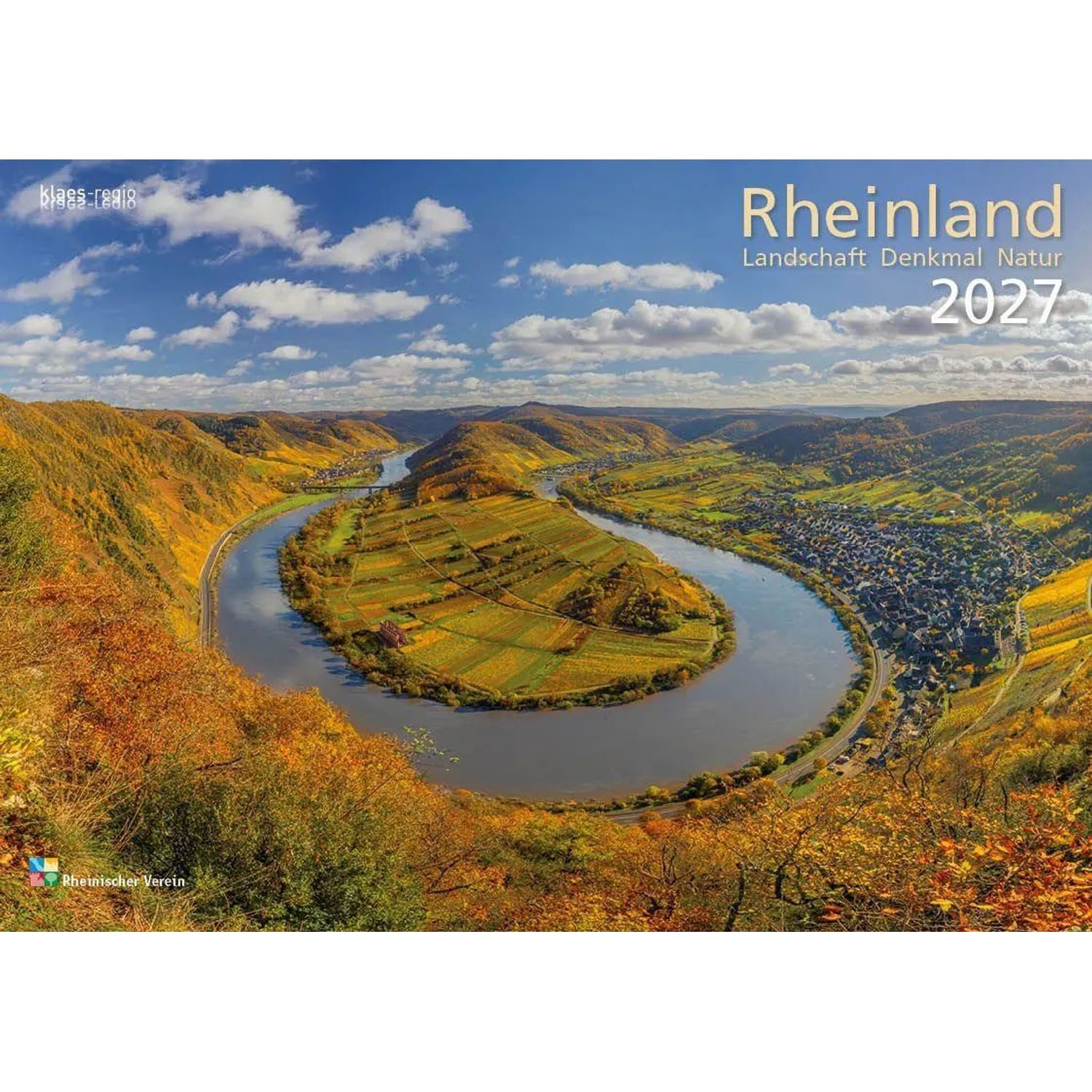 Wandkalender Rheinland 2027 Wandkalender A4 quer Spiralbindung 28 Blatt mit 56...