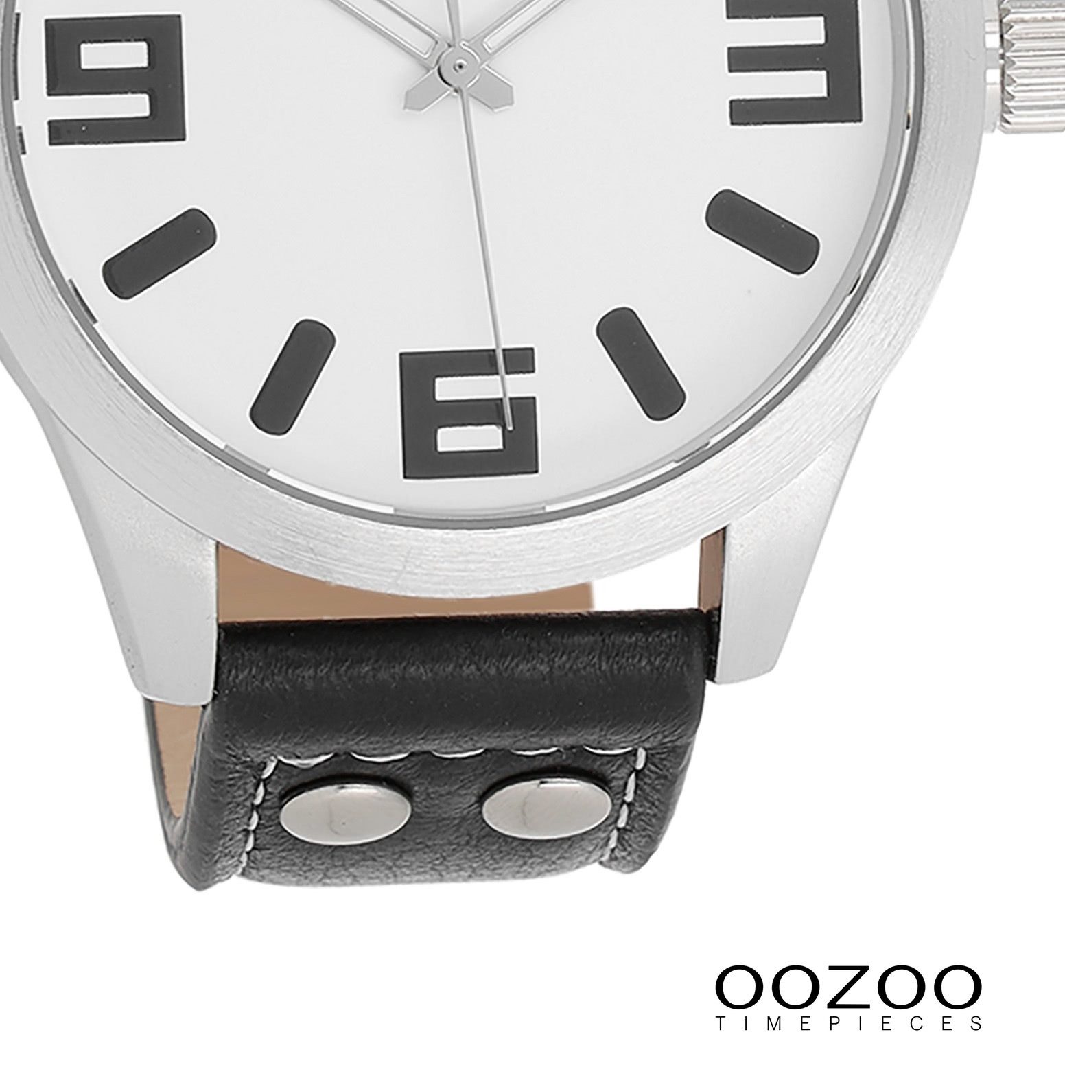 OOZOO Quarzuhr Oozoo Herren Armbanduhr Timepieces Analog, (Analoguhr), Herrenuhr rund, extra groß (ca. 46mm) Lederarmband, Fashion-Style