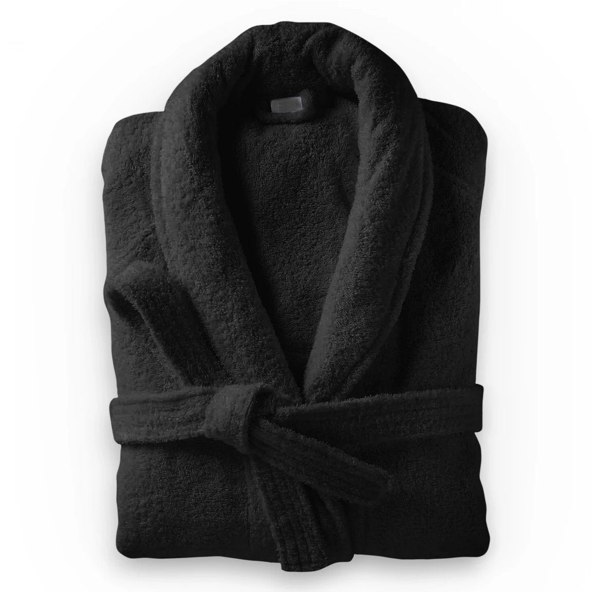 NYVI Bademantel Bademantel CozyLuxury für Herren und Damen, Morgenmantel aus 100% Baumwolle, Baumwolle, Luxus Bademäntel für Erwachsene - mit Taschen, Aufhänger, Gürtel schwarz